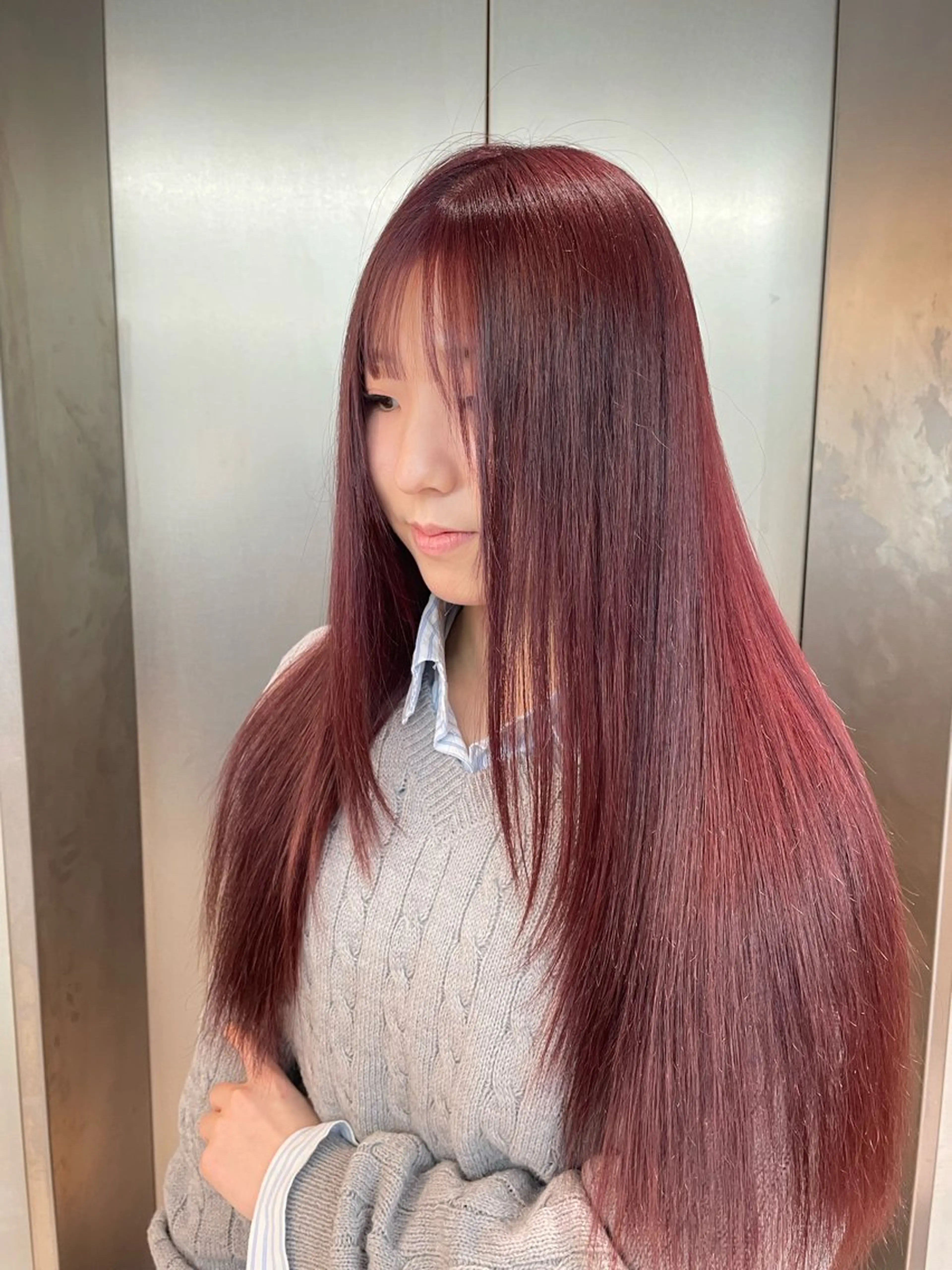 ロング カラー ヘアカラー トリートメント 韓国ヘア/レイヤー Londエレンのヘアスタイル