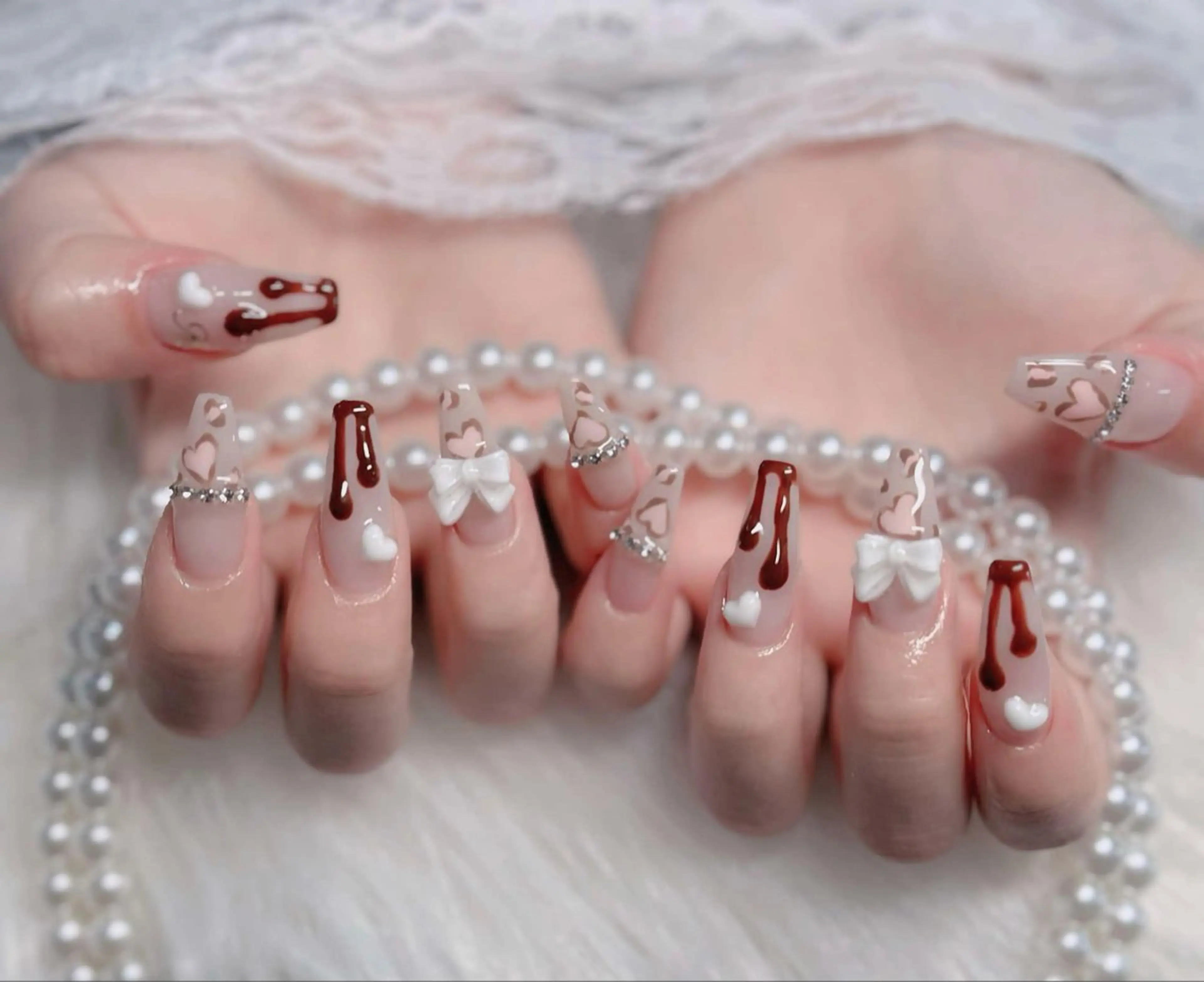 ネイル フレンチネイル ジェルネイル ハロウィン キラキラネイル 韓国ネイル H.baby Nail Salonのネイルデザイン