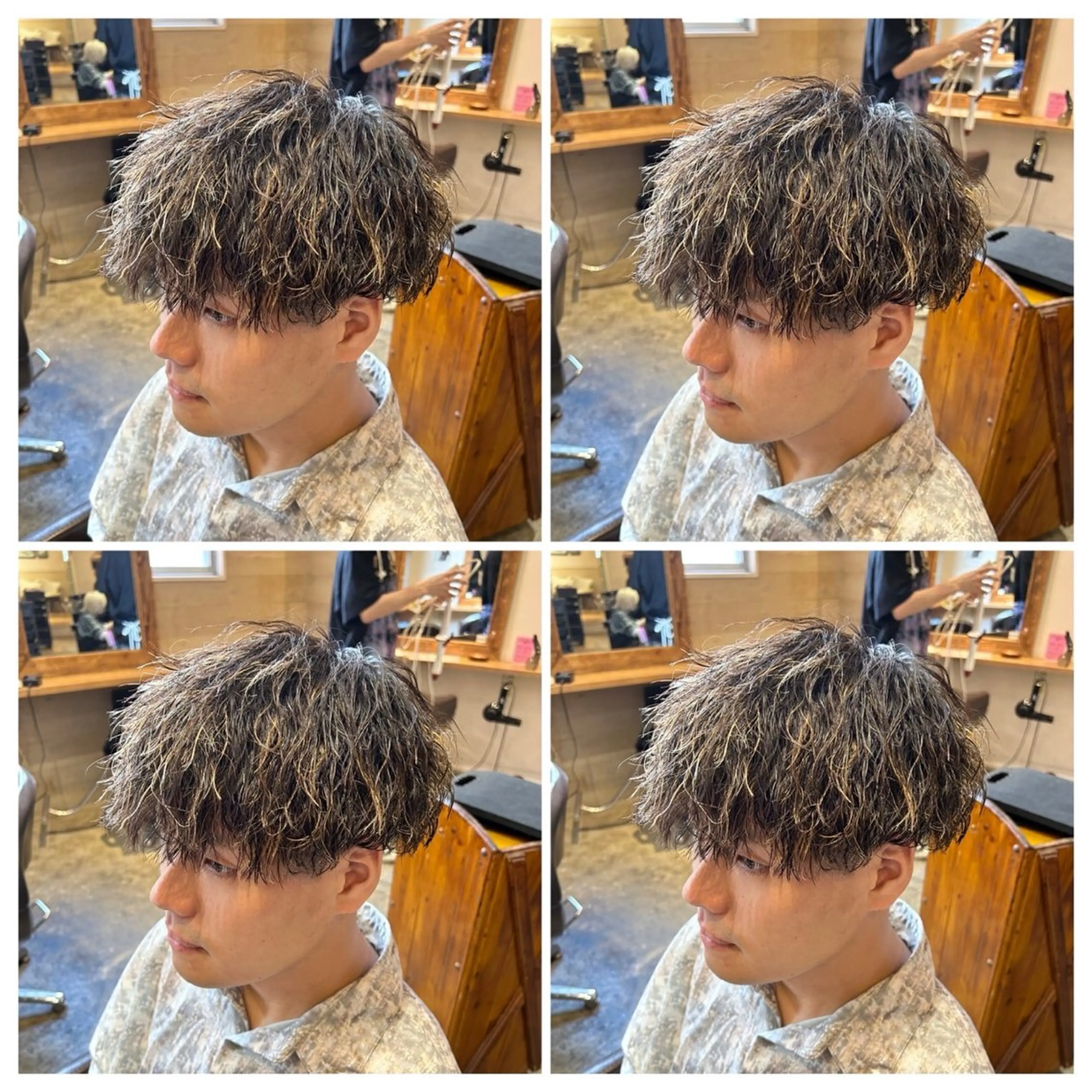 ミディアム カラー パーマ メンズ カット ヘアカラー パーマ トリートメント 🟣メンズパーマ 川端 永遠🟣のヘアスタイル