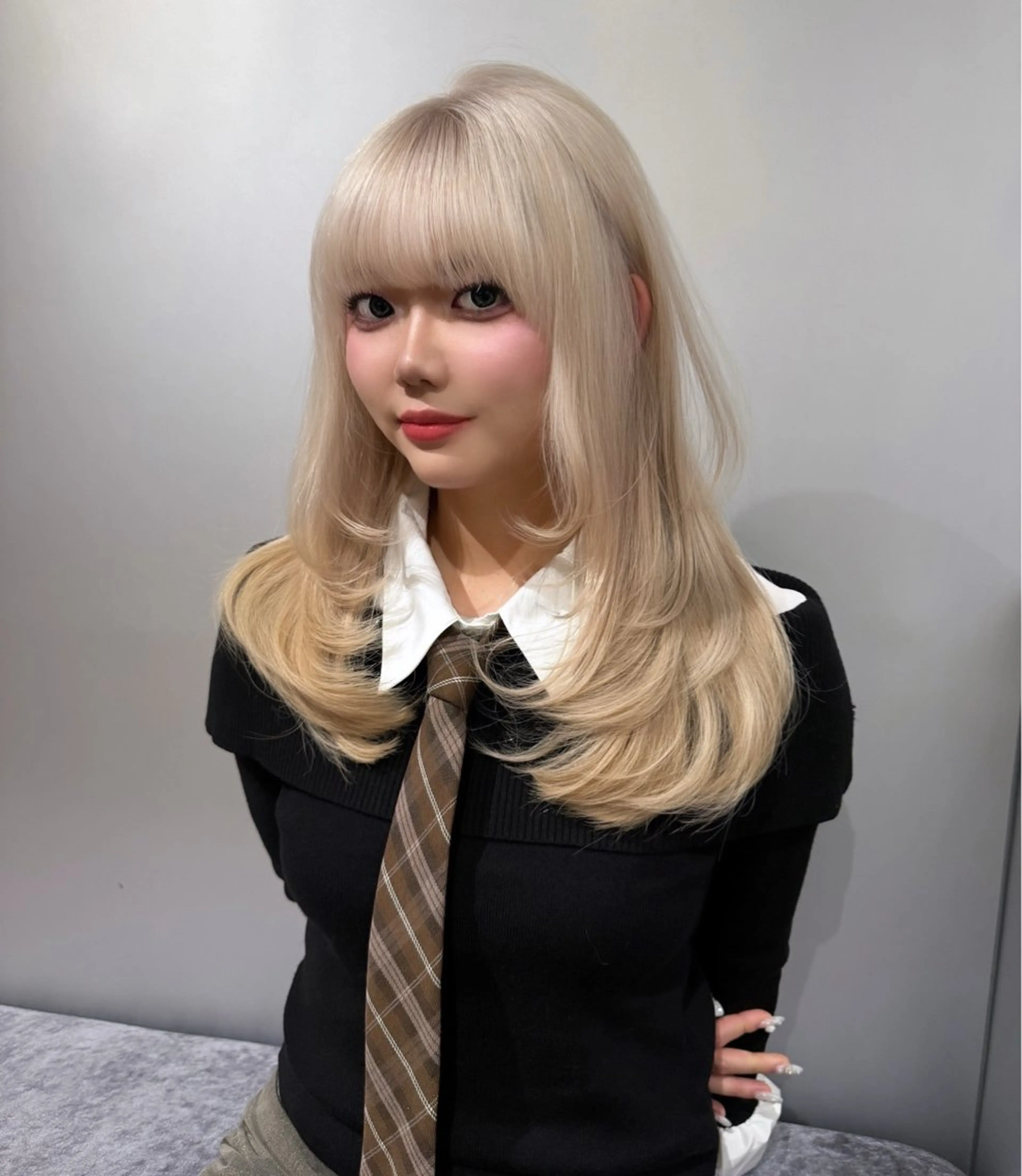 セミロング カット トリートメント 髪質改善/透明感ヘア にちか🐰のヘアスタイル