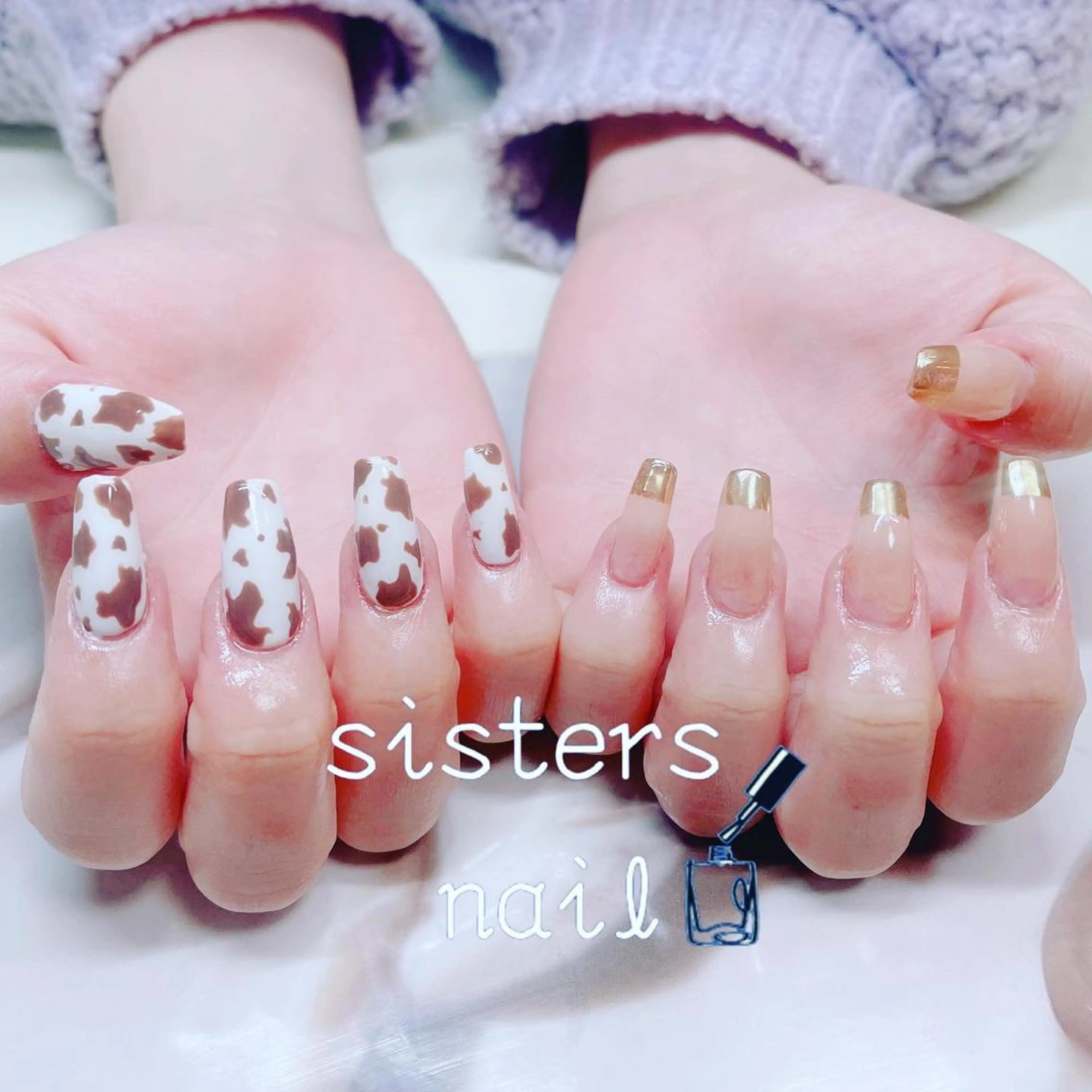 ネイル アートネイル フレンチネイル グラデーション ロングネイル ミラーネイル ハンドネイル ハンドケア sisters nail.fのネイルデザイン