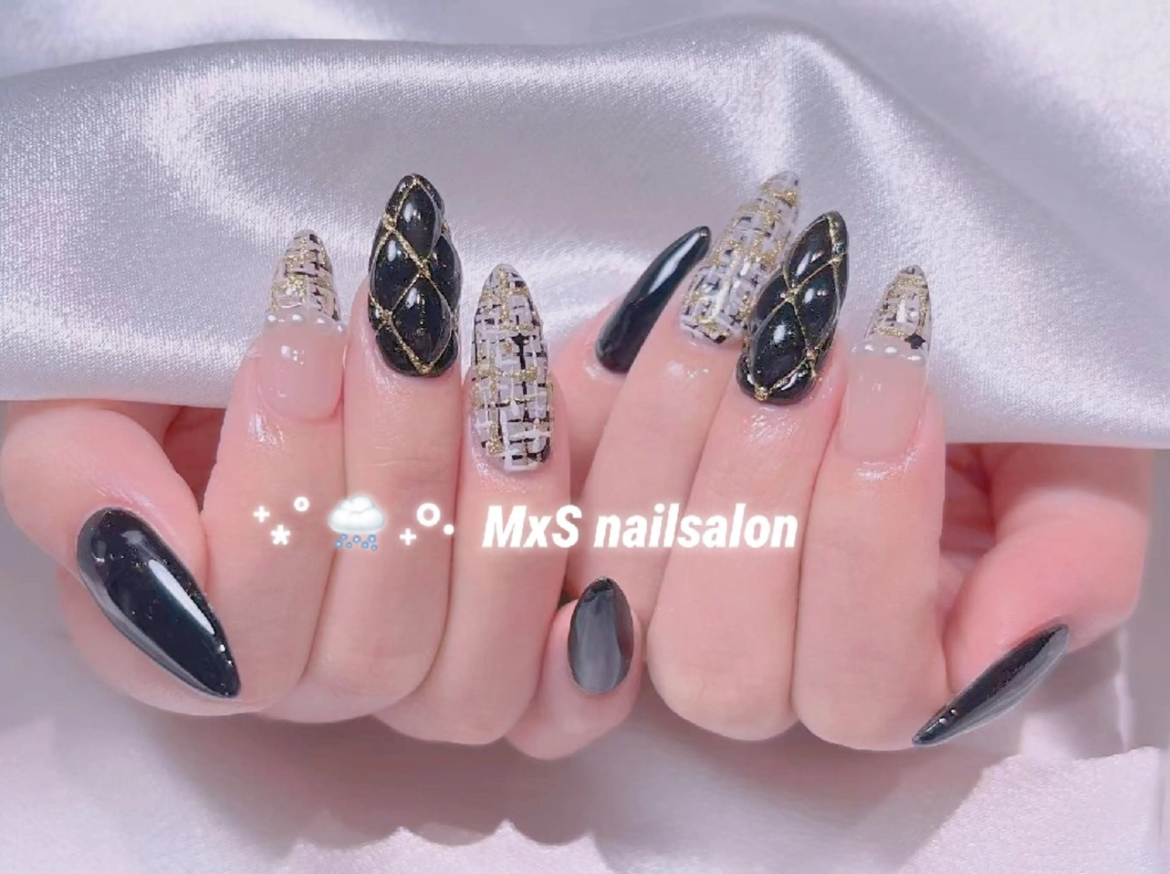ネイル ジェルネイル 韓国ネイル マグネットネイル パラジェル ワンホンネイル ハンドネイル MxS Nail 【長さだし/フィルイン/マグネット/ワンホンネイル/韓国ネイル/パラジェル】所属・M×S Nail みなのネイルデザイン