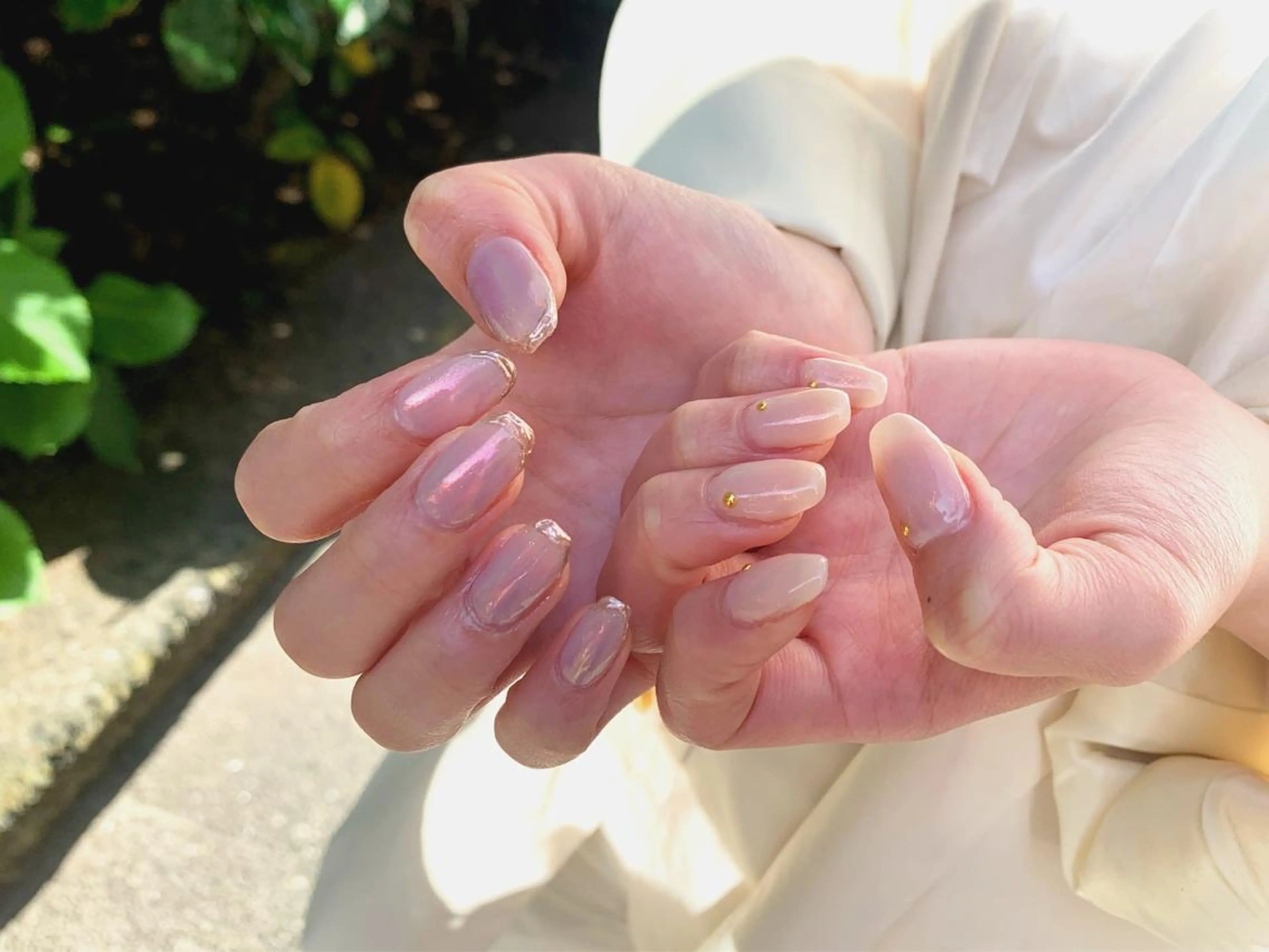 ネイル オーロラネイル スクエアネイル nail＊ runa🌻のネイルデザイン