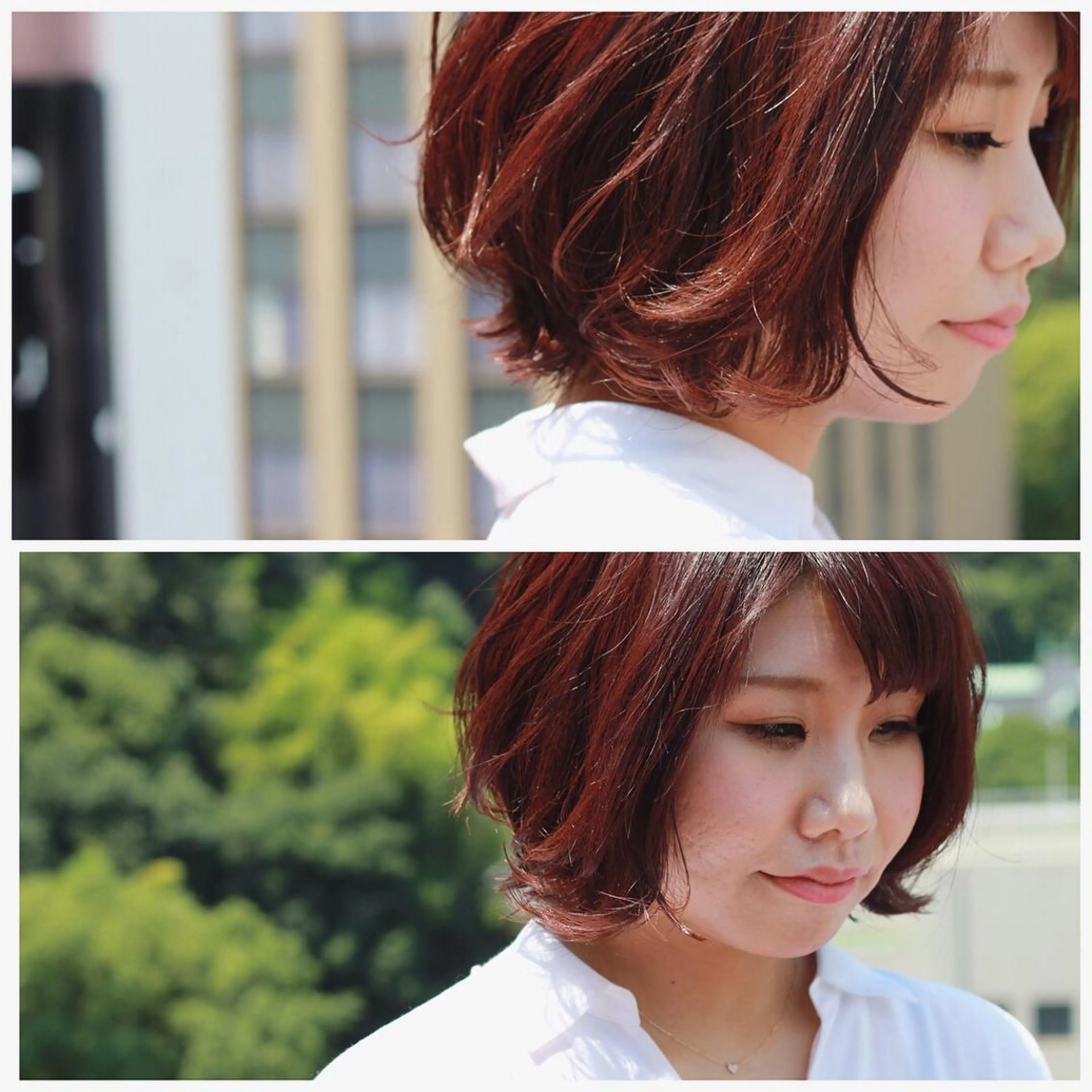 ショート カラー パープルカラー カット パーマ Viage （ビアージュ）のヘアスタイル