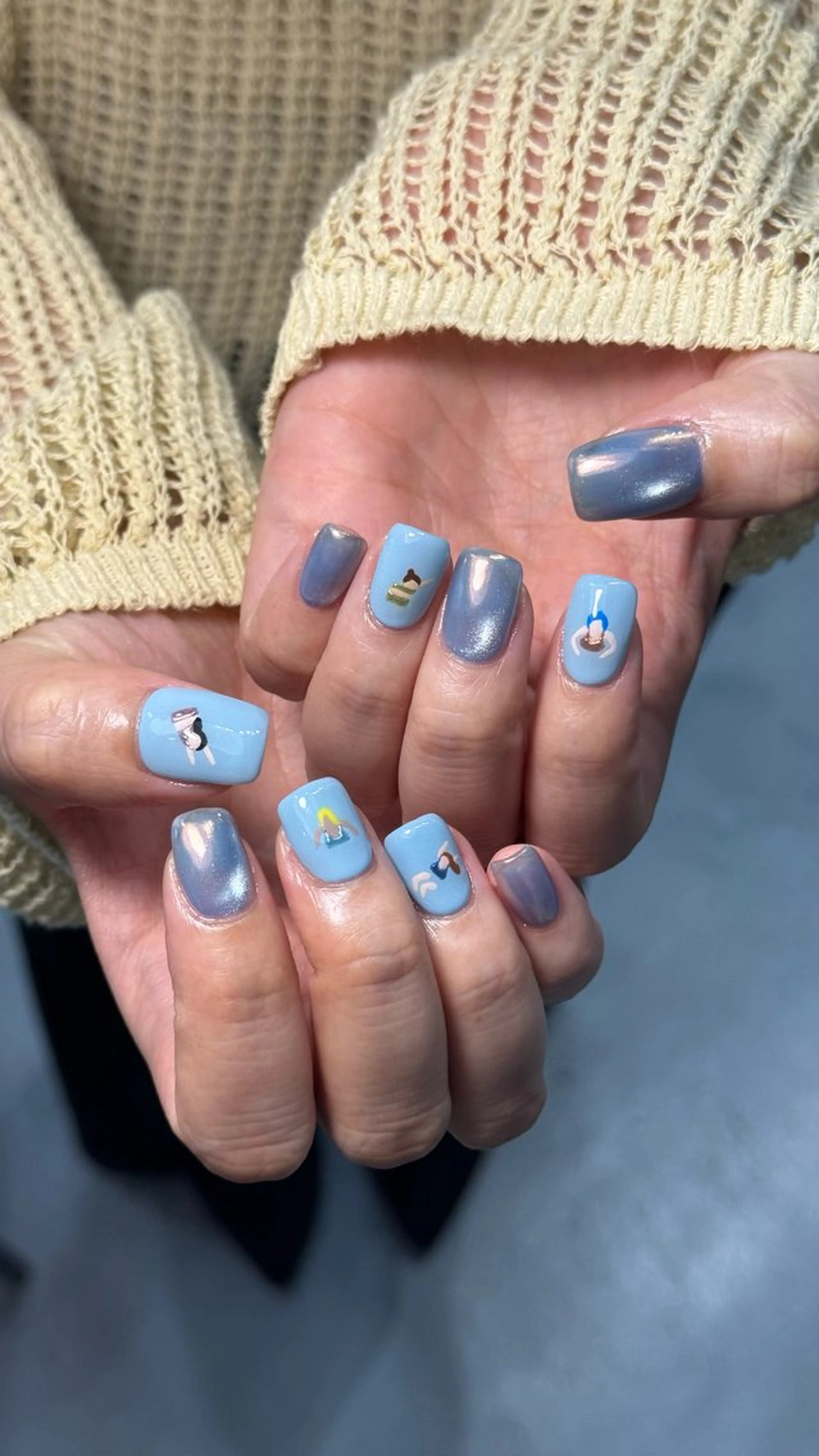 ネイル 水色 Momoka ネイリスト福岡/薬院のネイルデザイン