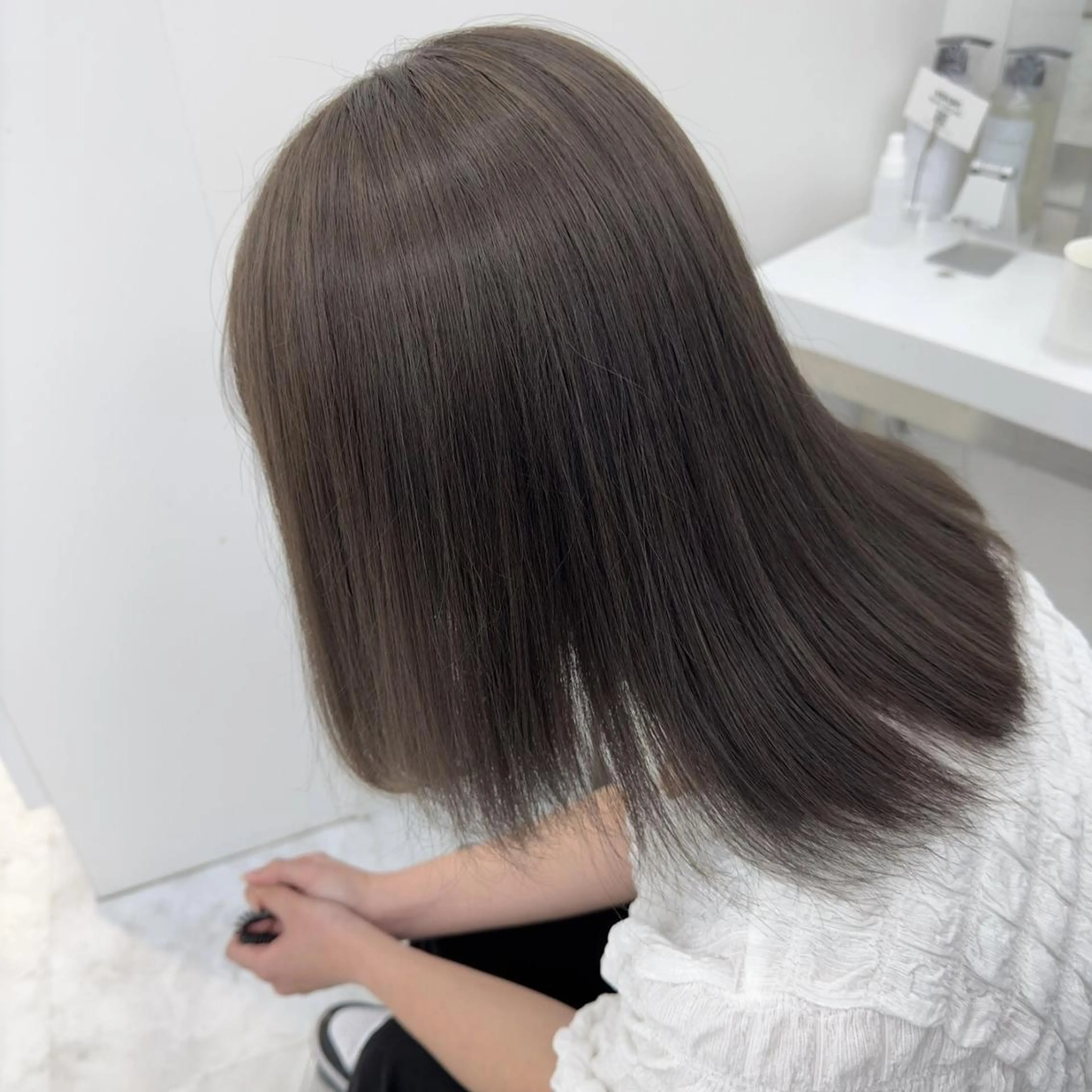 カラー 韓国風赤み消し🌱 透明感カラー🌱上野のヘアスタイル