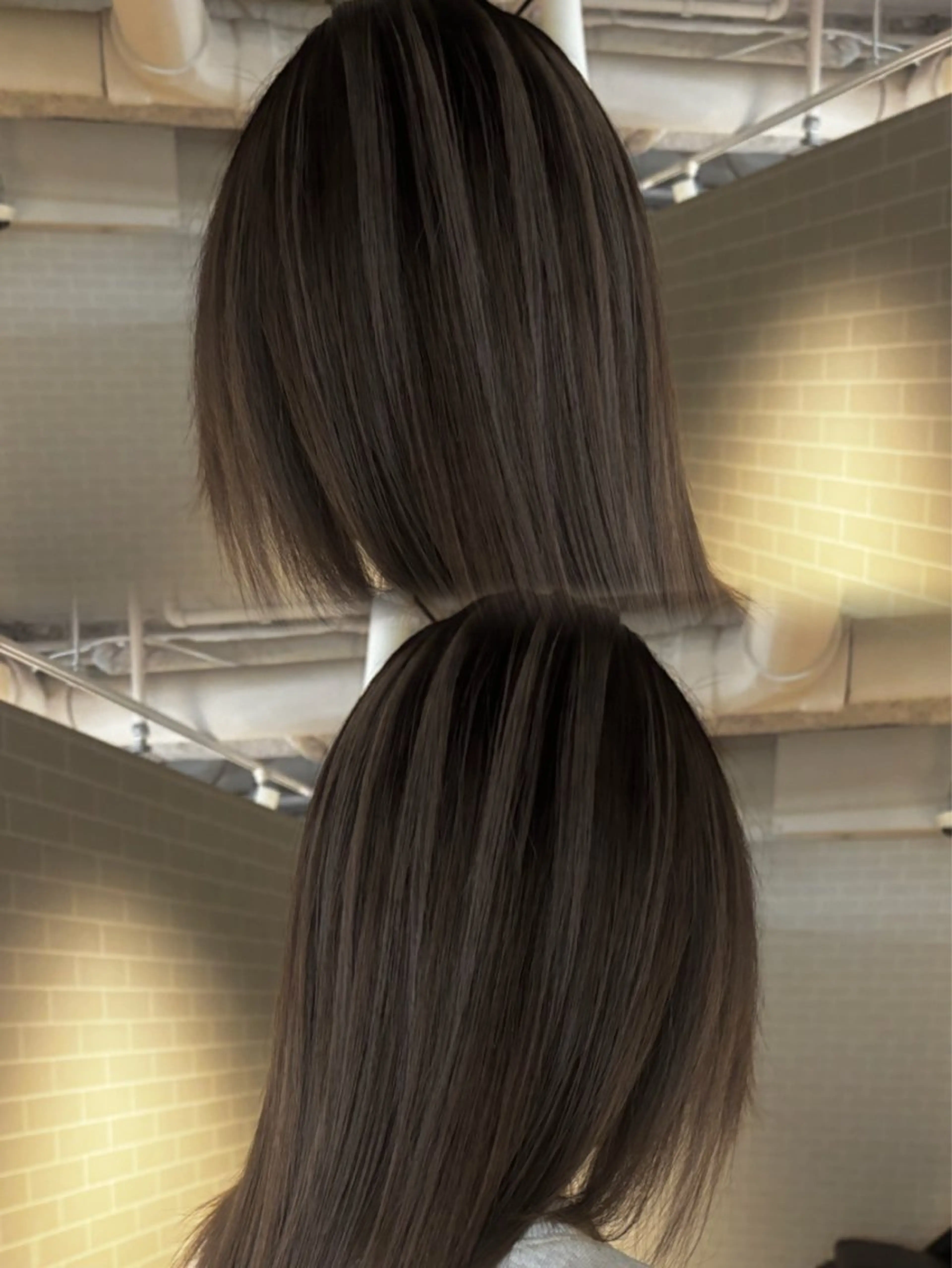 ショート カラー ヘアアレンジ バレイヤージュ グレージュ ハイライトカラー ハイライト レイヤーカット グランルッソ所属・岡山× バレイヤージュカラーのヘアスタイル