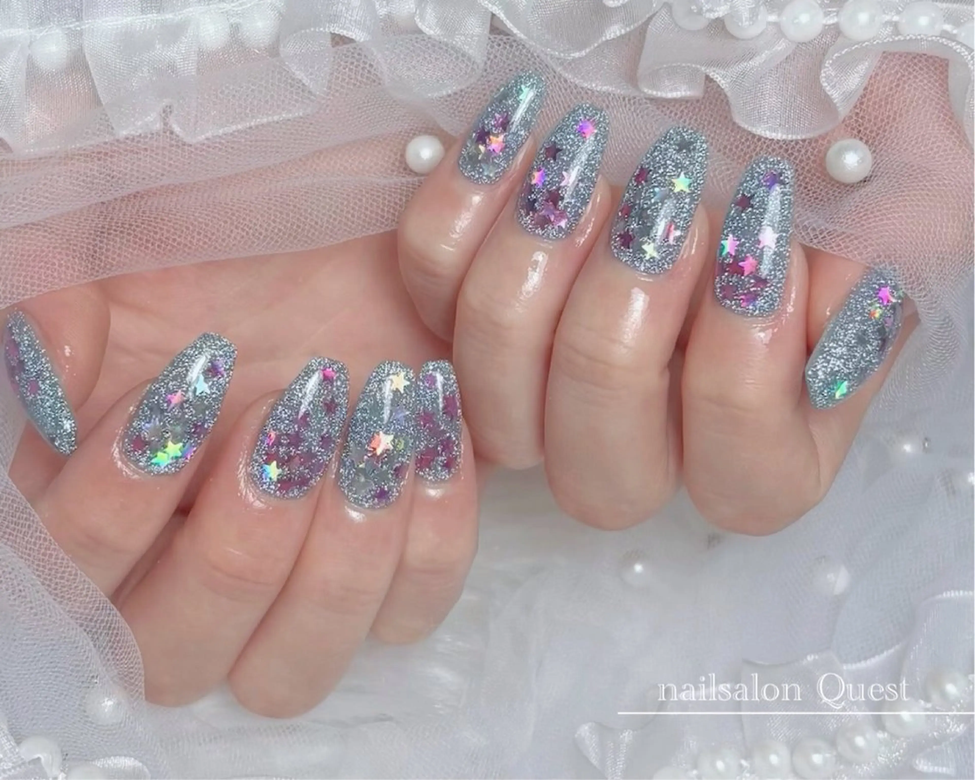 ネイル フラッシュネイル ホログラムネイル nailsalon Questのネイルデザイン