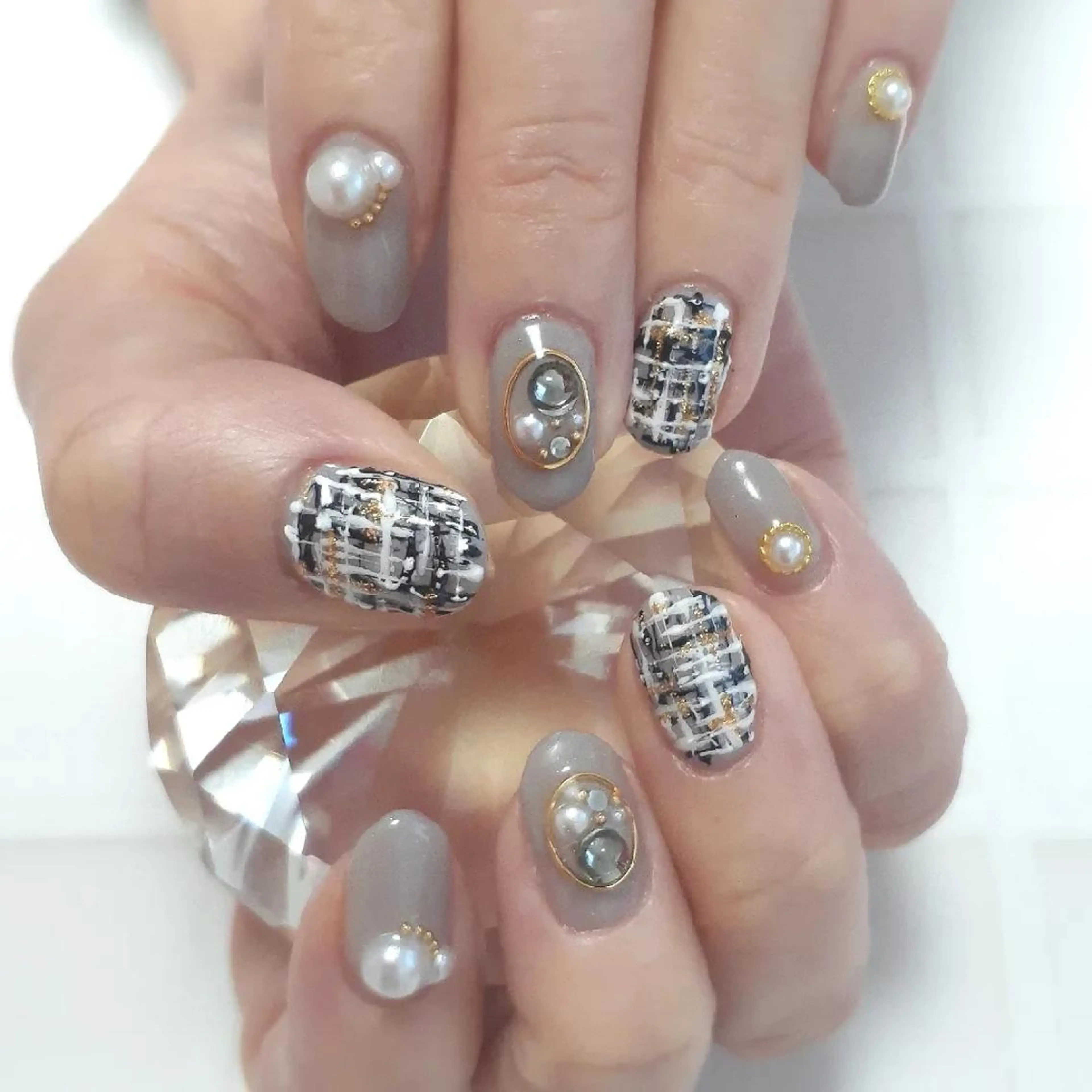 ネイル ツイードネイル ハンドネイル 池元 真由美のネイルデザイン