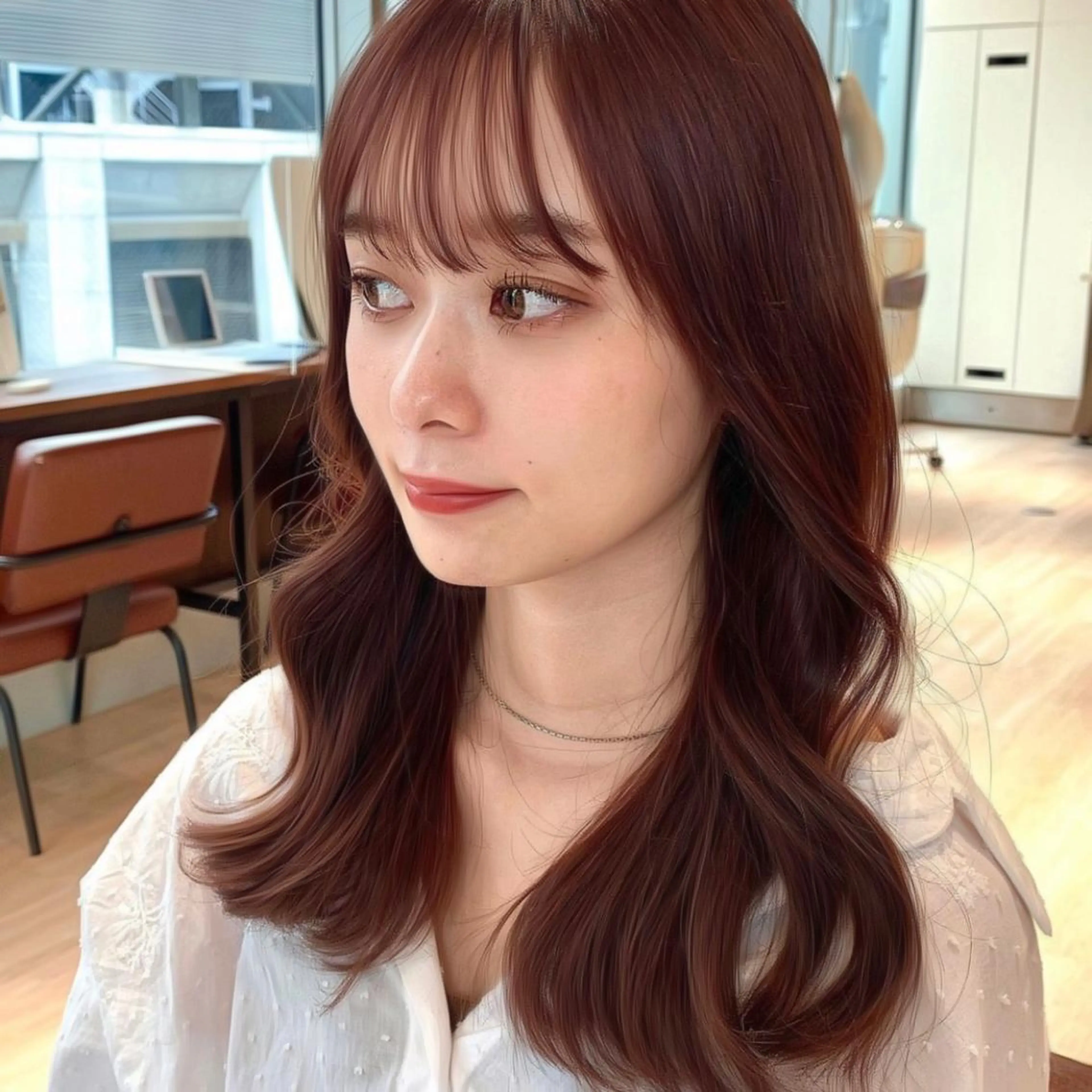 ミディアム カット トリートメント 韓国ヘア♡ 顔まわりカットayaのヘアスタイル