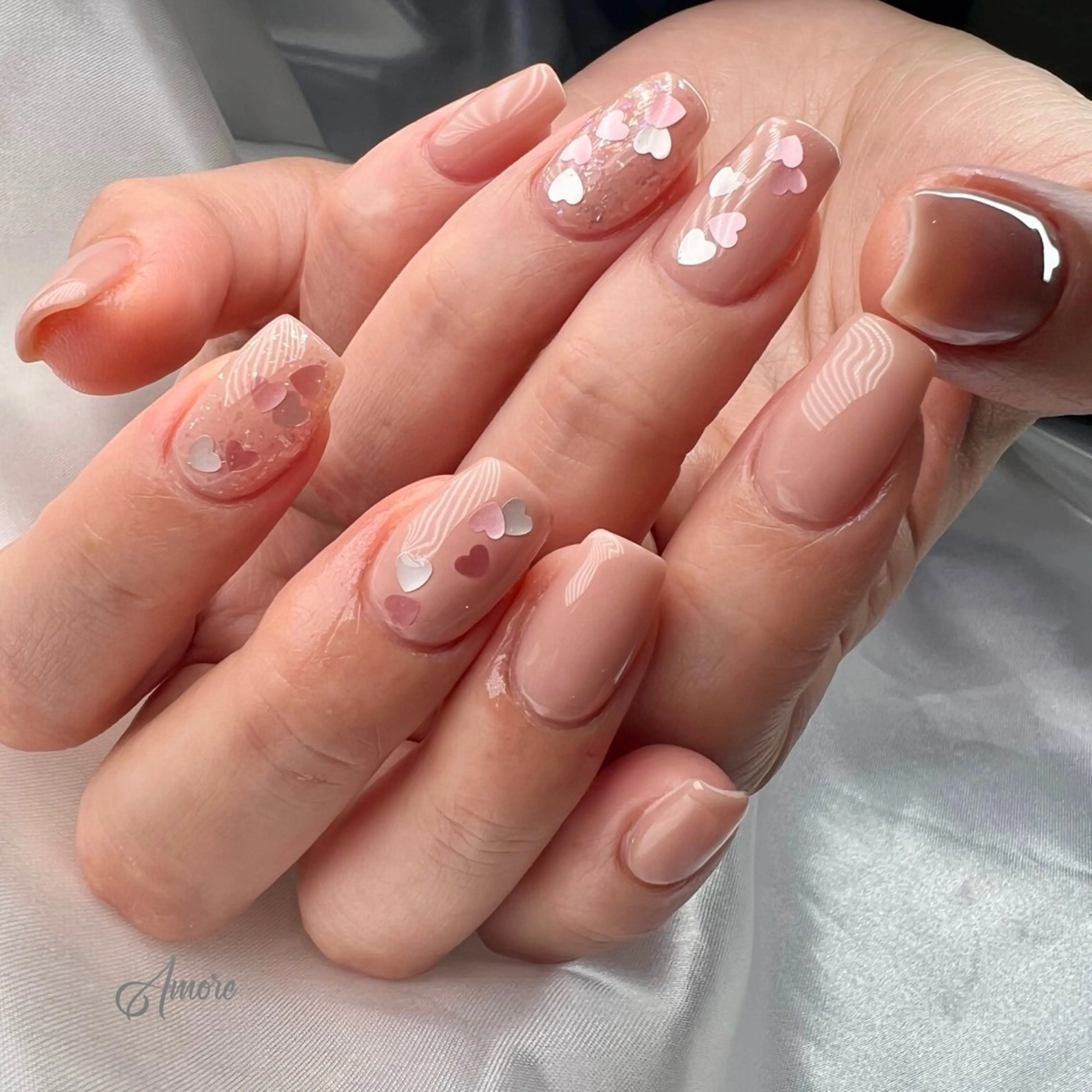 ネイル ジェルネイル キラキラネイル 韓国ネイル パラジェル バレンタイン You kyehwaのネイルデザイン