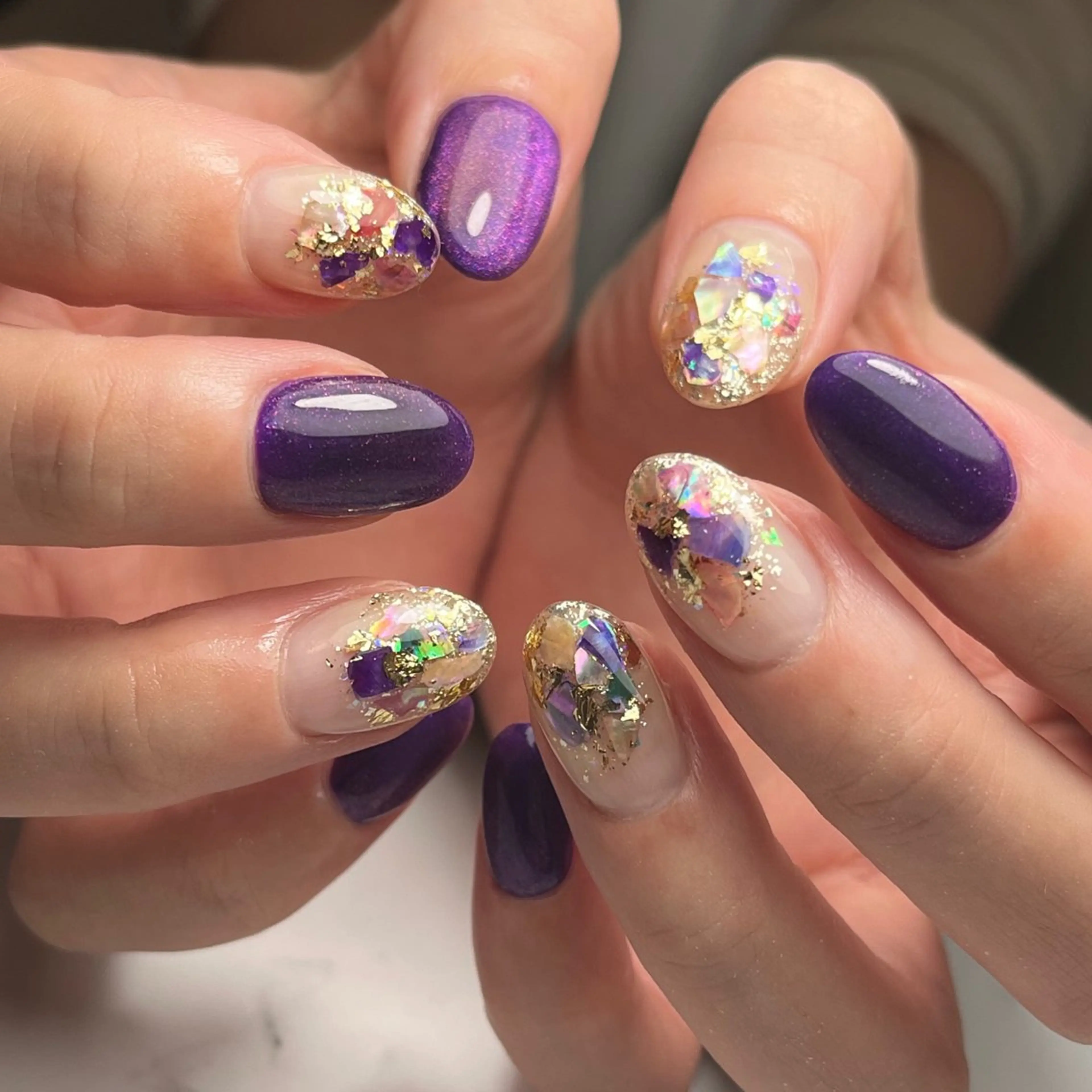 ネイル クリアネイル ハロウィン キラキラネイル マグネットネイル ワンカラーネイル ハンドネイル NAIL NOWのネイルデザイン