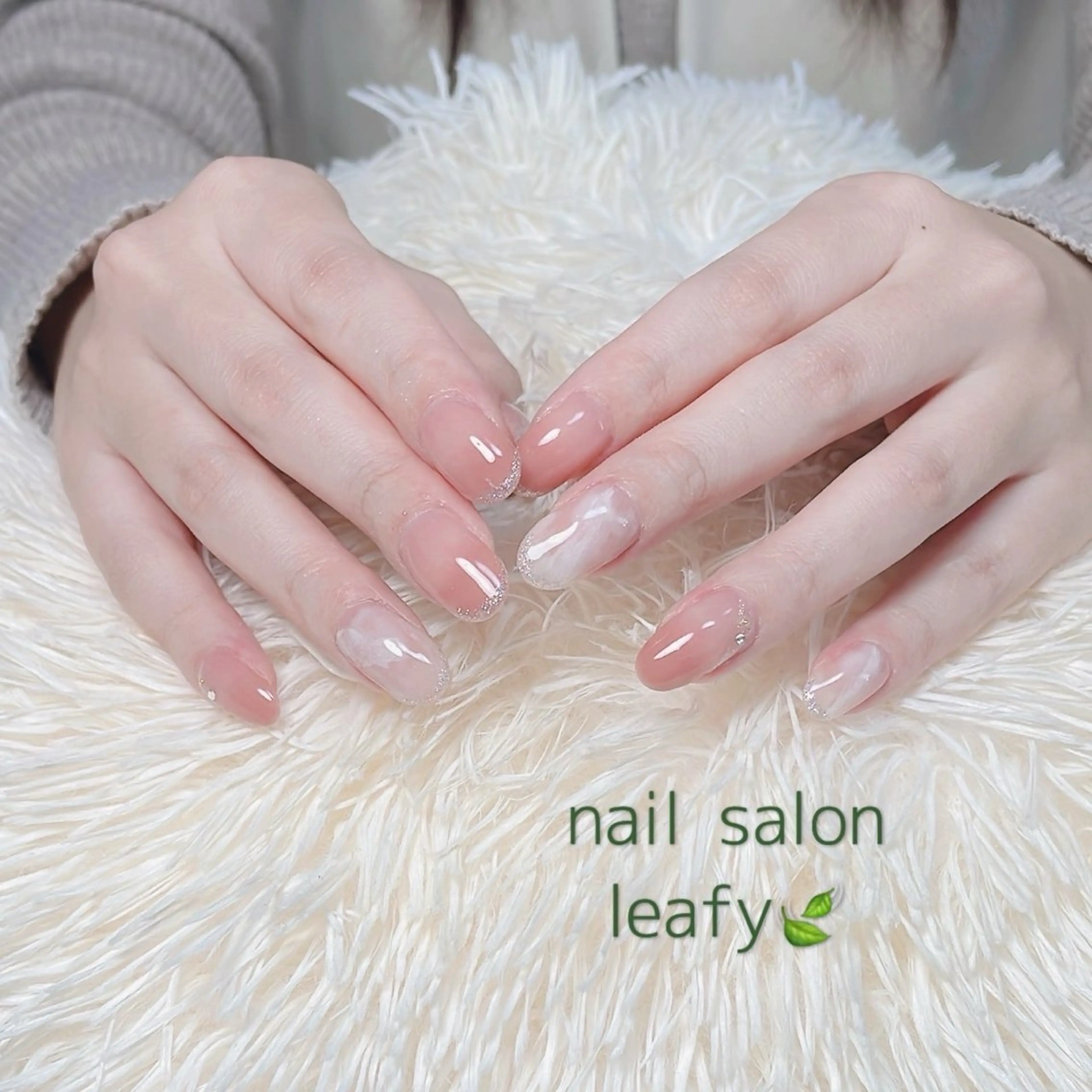 ネイル ニュアンスネイル 春ネイル ネイルサロン leafyのネイルデザイン