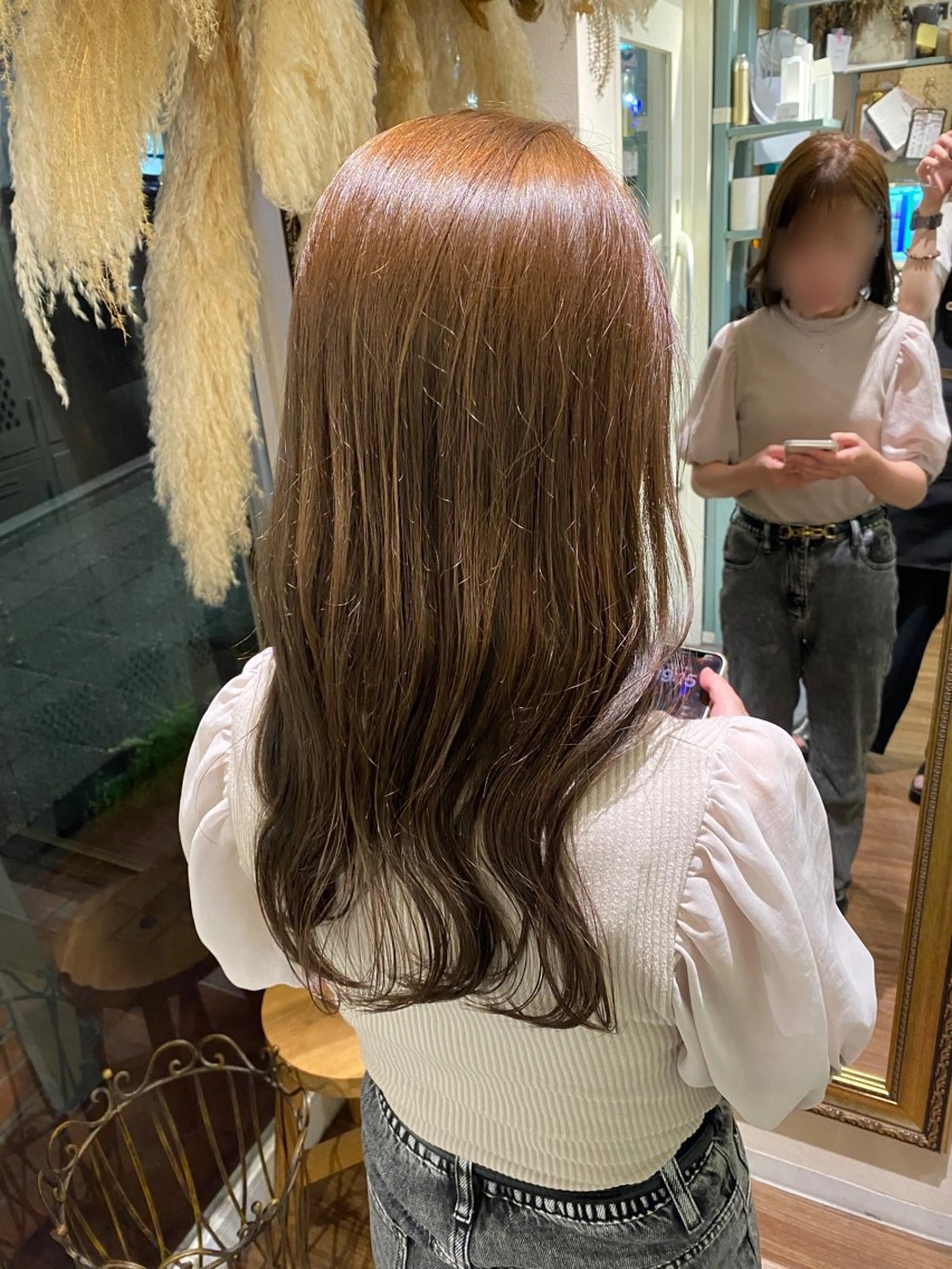 セミロング カラー ベージュカラー ブリーチ ダブルカラー ブリーチなしカラー オリーブベージュ カット ヘアカラー 透明感カラー/韓国 ヘア🩶yuri🩵のヘアスタイル