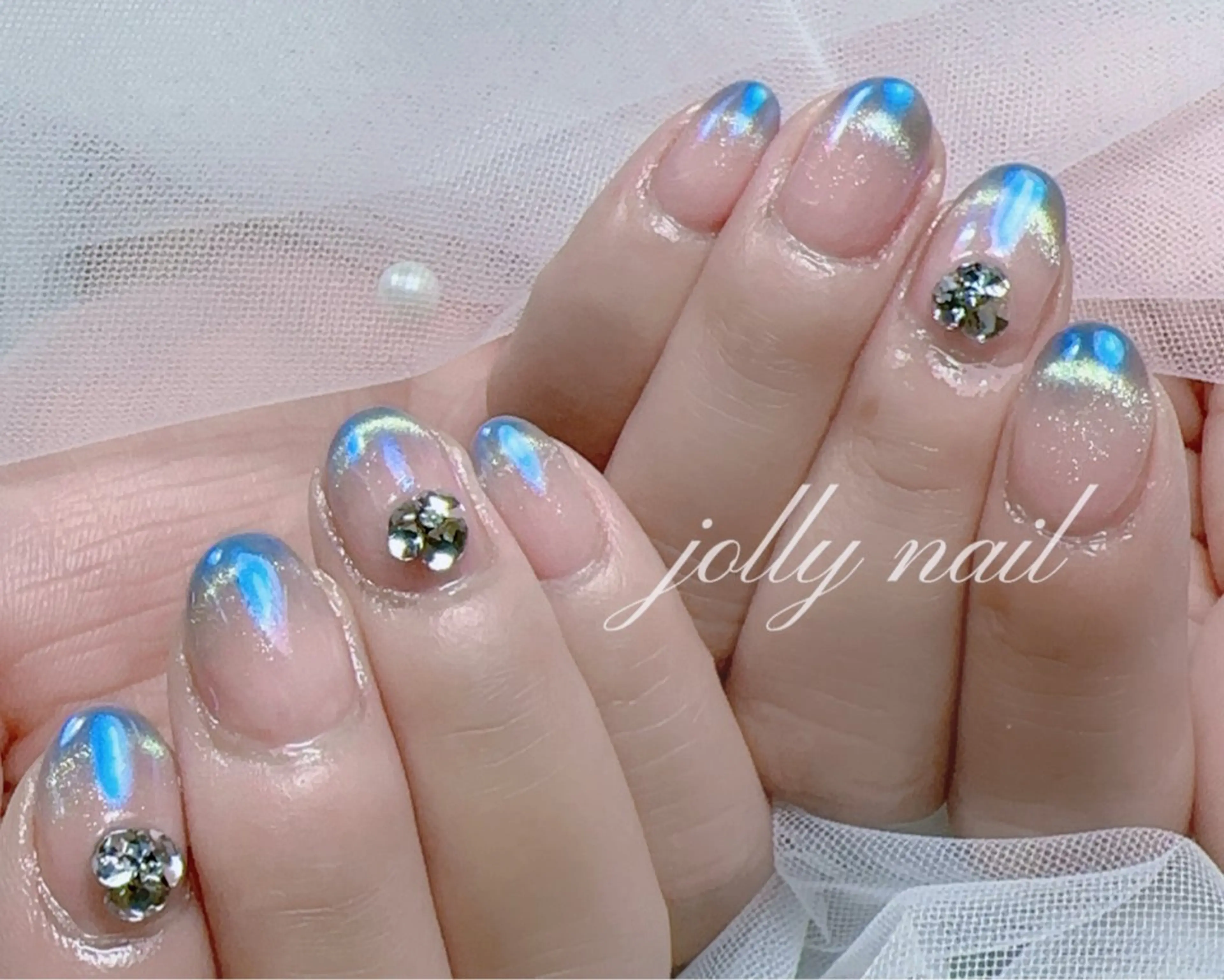 ネイル ワンホンネイル Jolly チップ長さだしのネイルデザイン