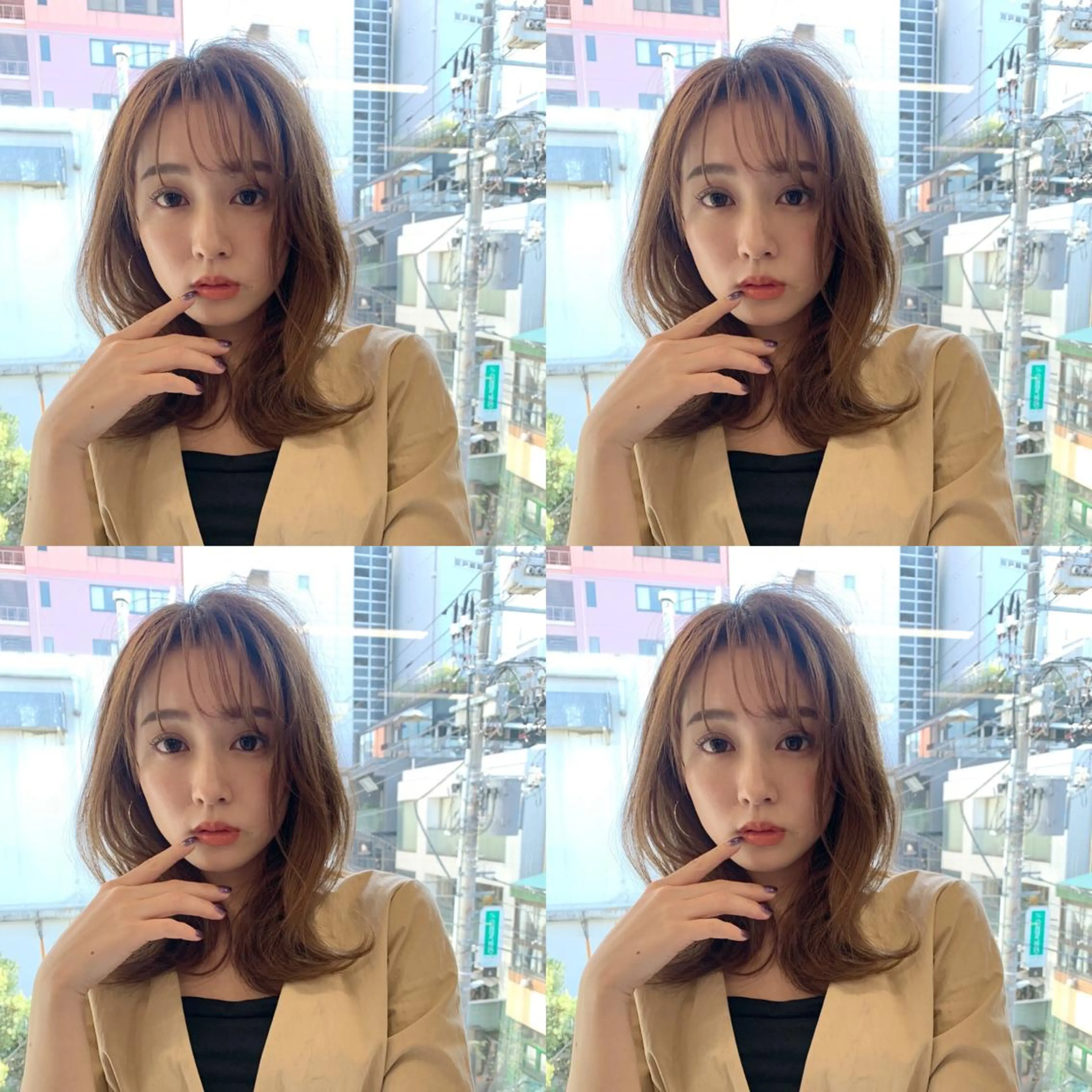 ミディアム カラー 透明感/オリーブ/ グレージュ/YUKAのヘアスタイル