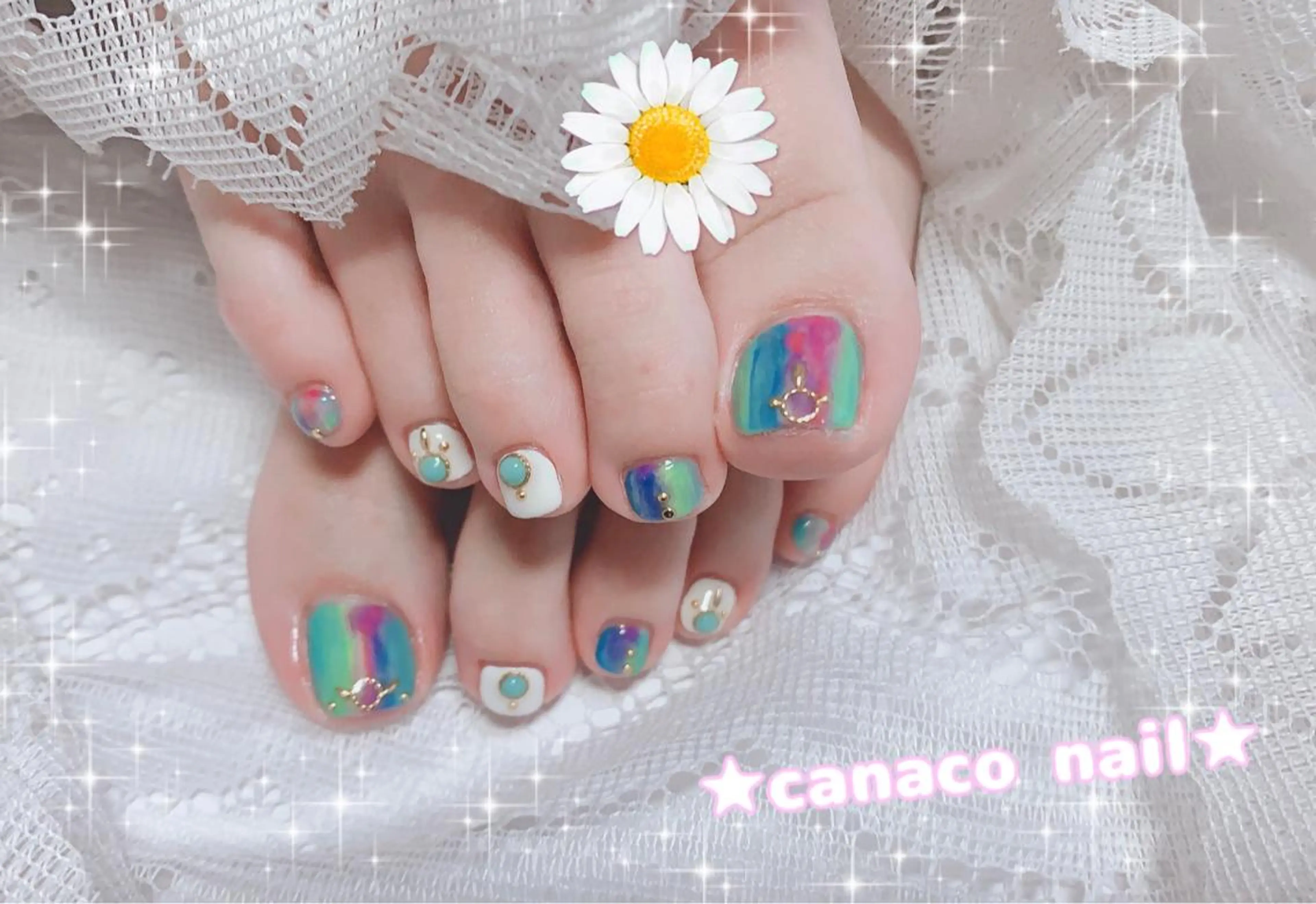 ネイル アートネイル フットネイル ジェルネイル パラジェル ストーンネイル Felice所属・ベテランネイル cnc  nailのネイルデザイン