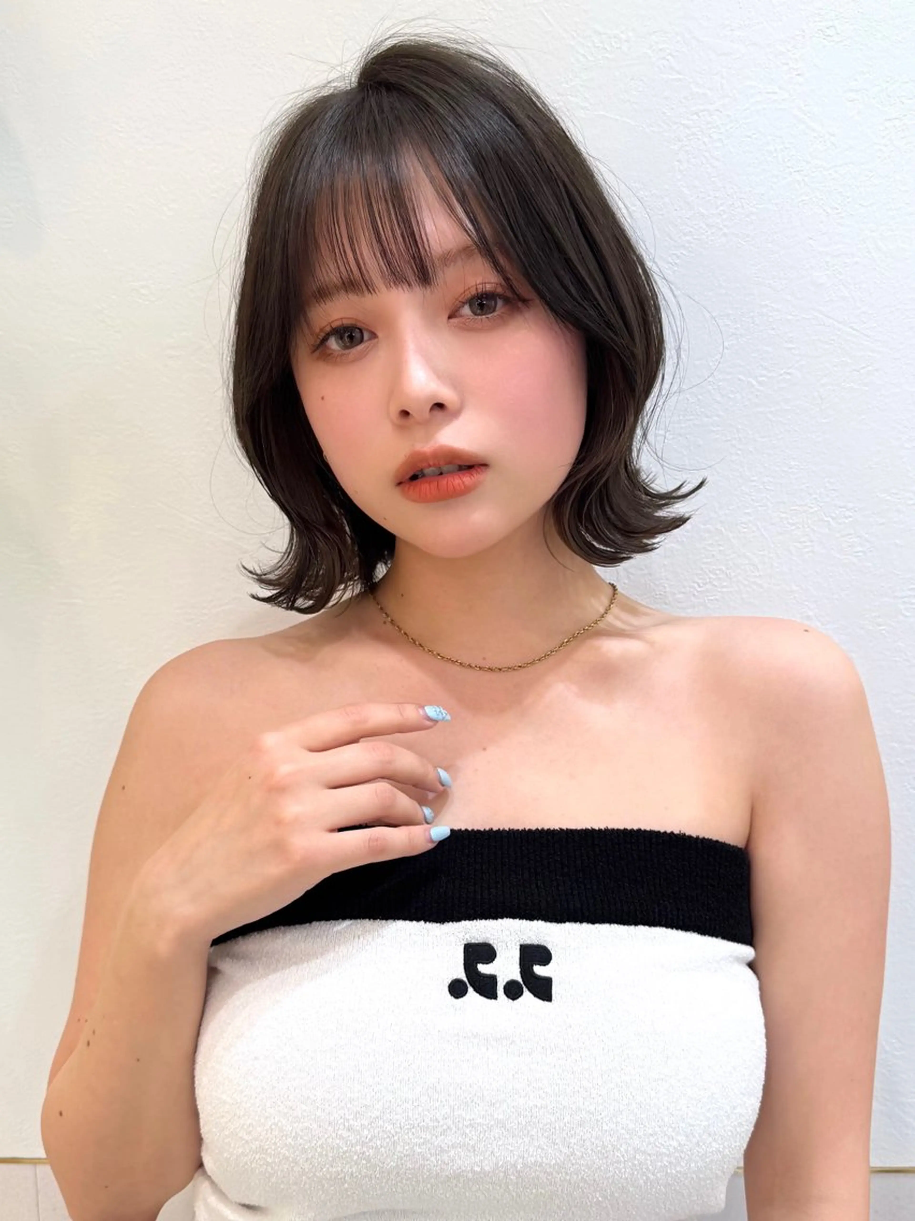 ミディアム カット ヘアカラー トリートメント 新宿/髪質改善/ボブ 韓国レイヤー大重聖斗のヘアスタイル