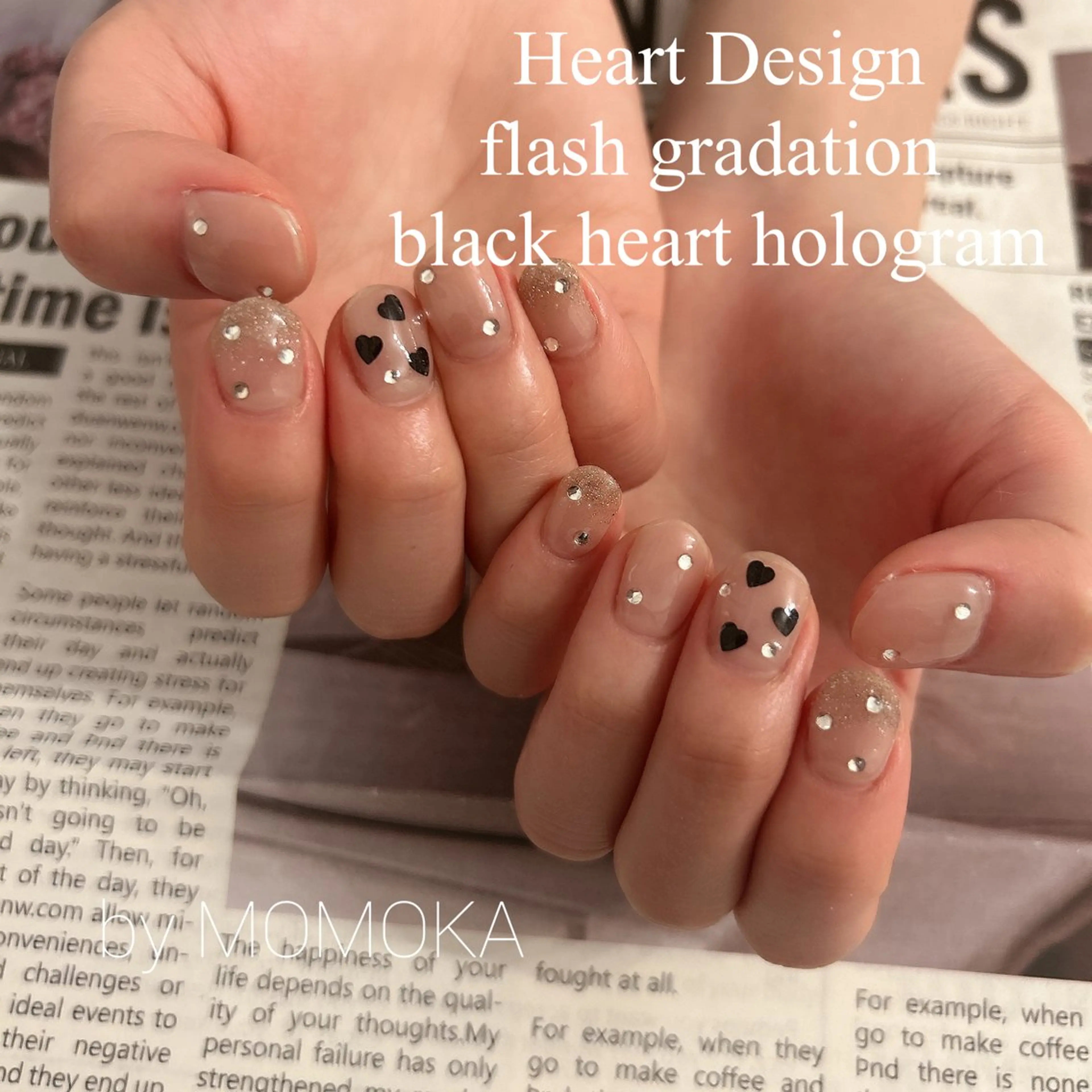 ネイル ハート ハンドネイル momoka_nails所属・Momo Nailsのネイルデザイン