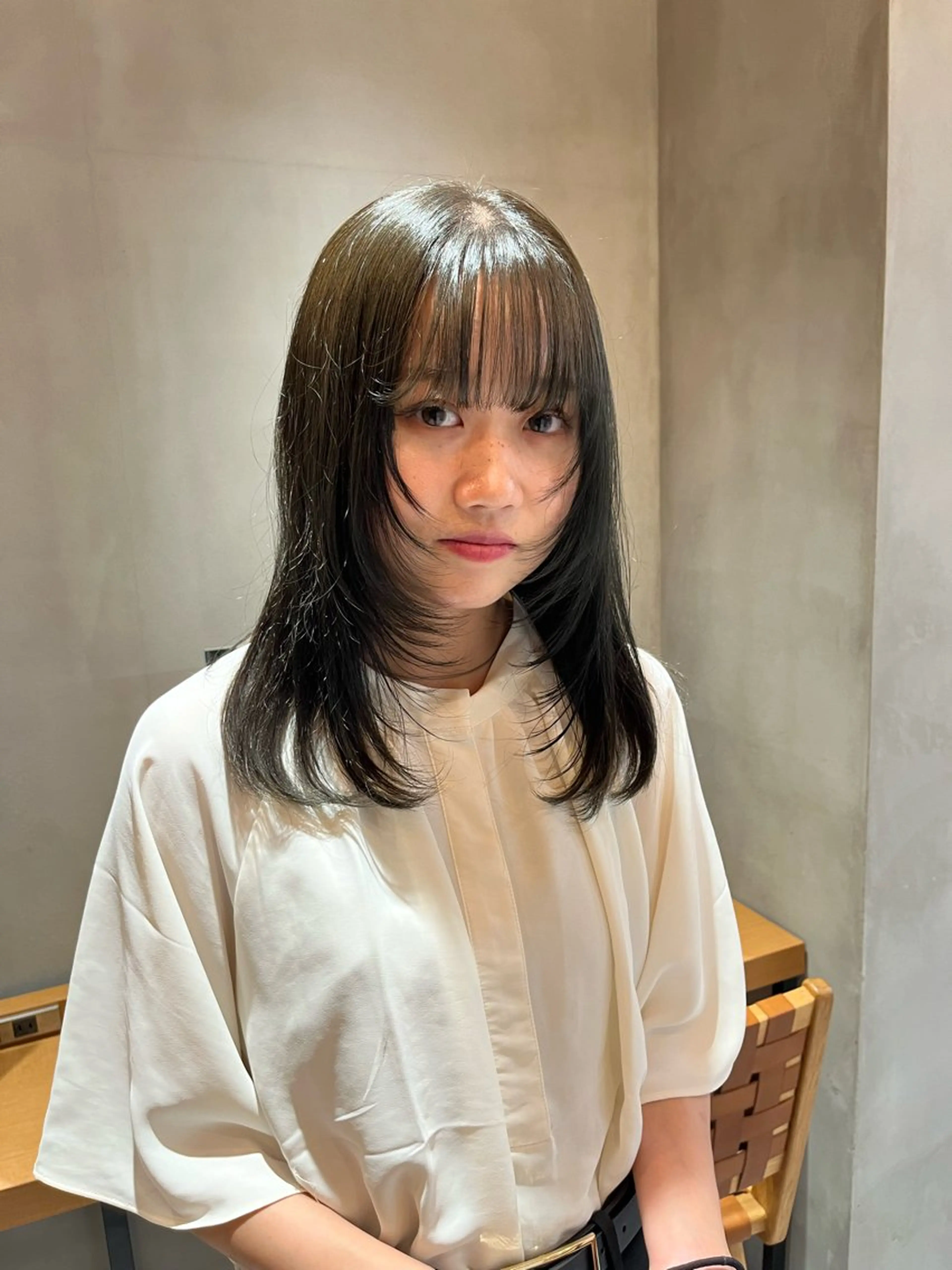 セミロング カラー カット ヘアカラー トリートメント ボブ&透明感カラー ♡TOMOEのヘアスタイル