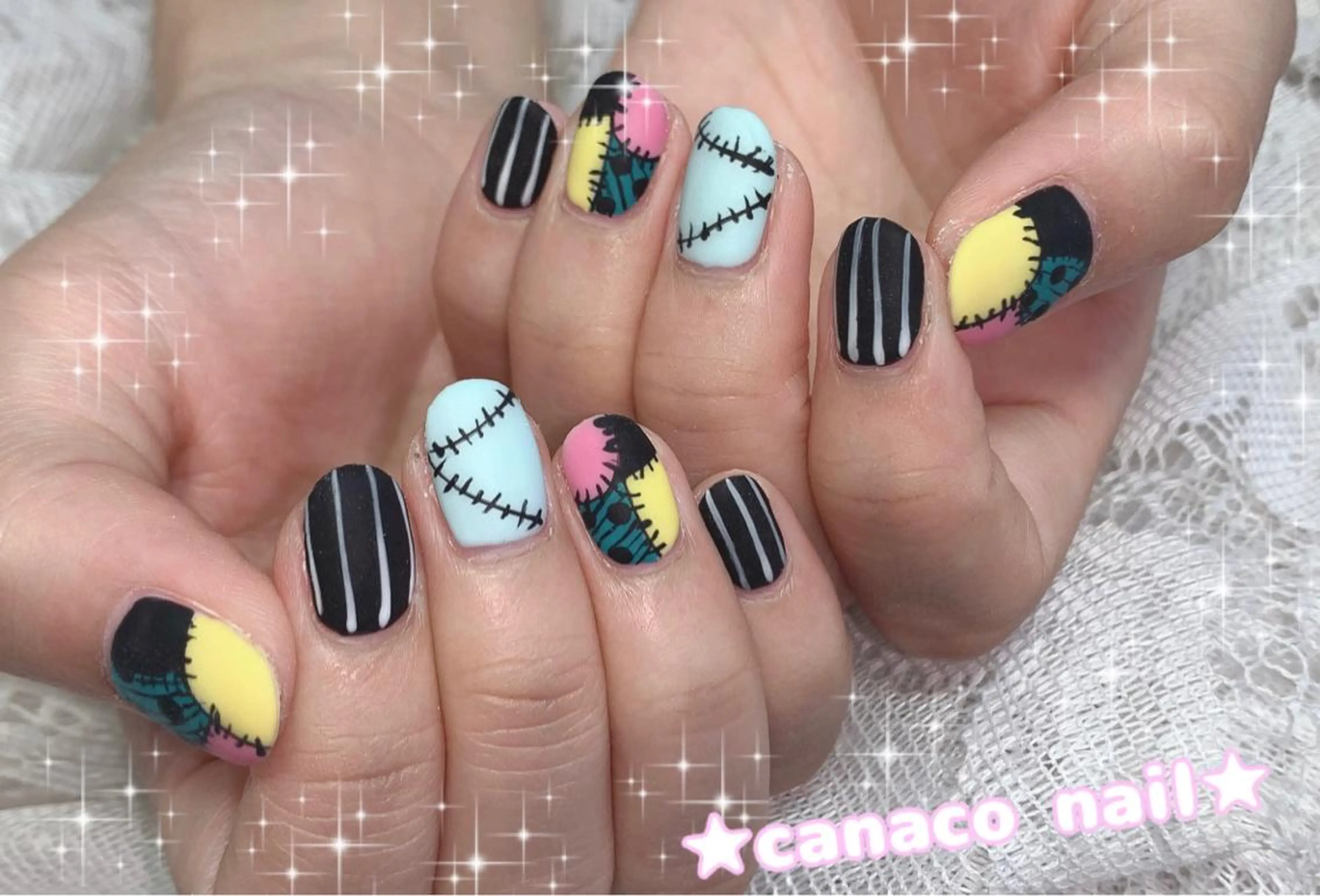 ネイル アートネイル ジェルネイル ハロウィン パラジェル ストーンネイル ハンドネイル ハンドケア Felice所属・ベテランネイル cnc  nailのネイルデザイン