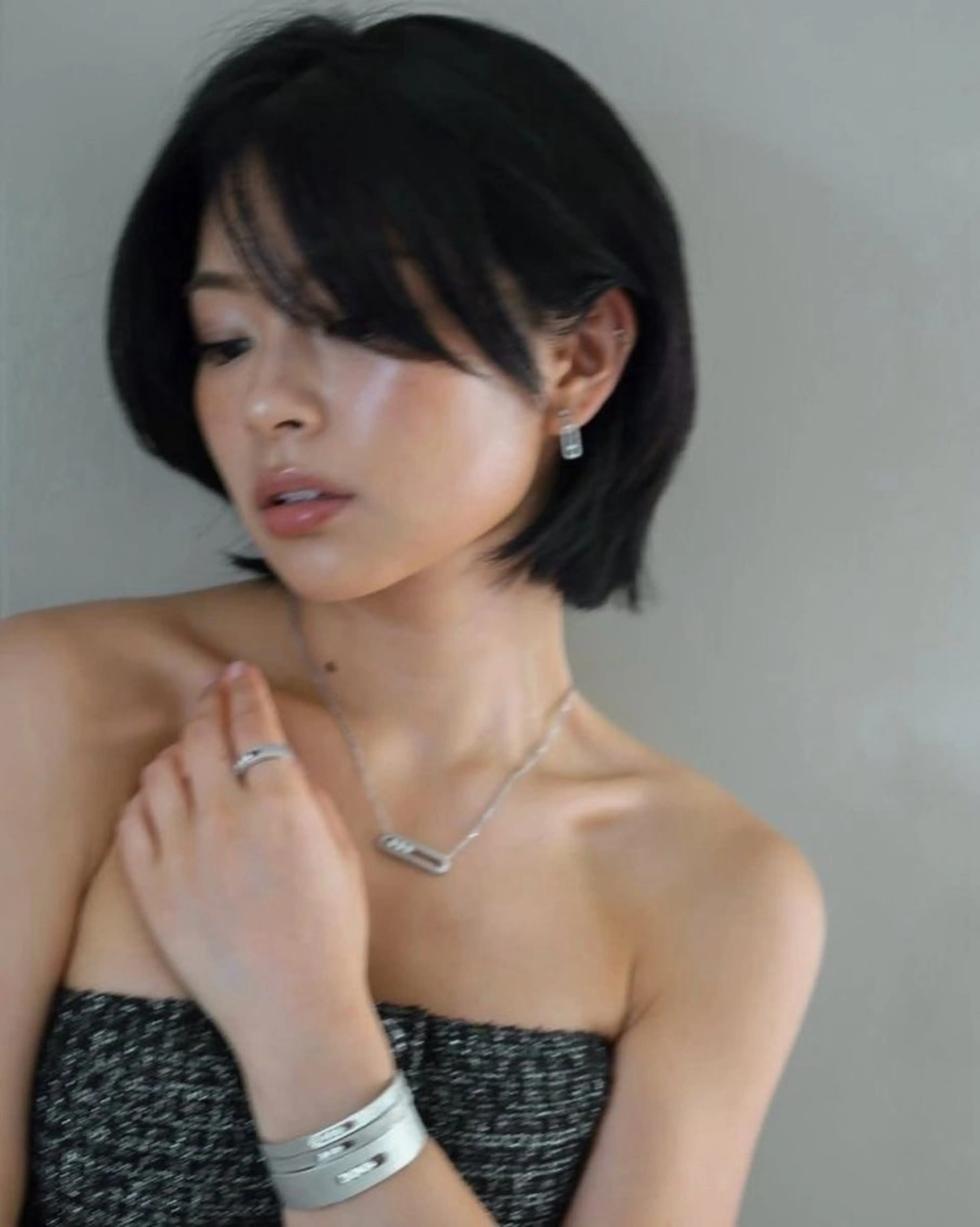 ミディアム カラー ボブレイヤー ボブ レイヤーカット カット remi ボブレイヤー/パーマのヘアスタイル