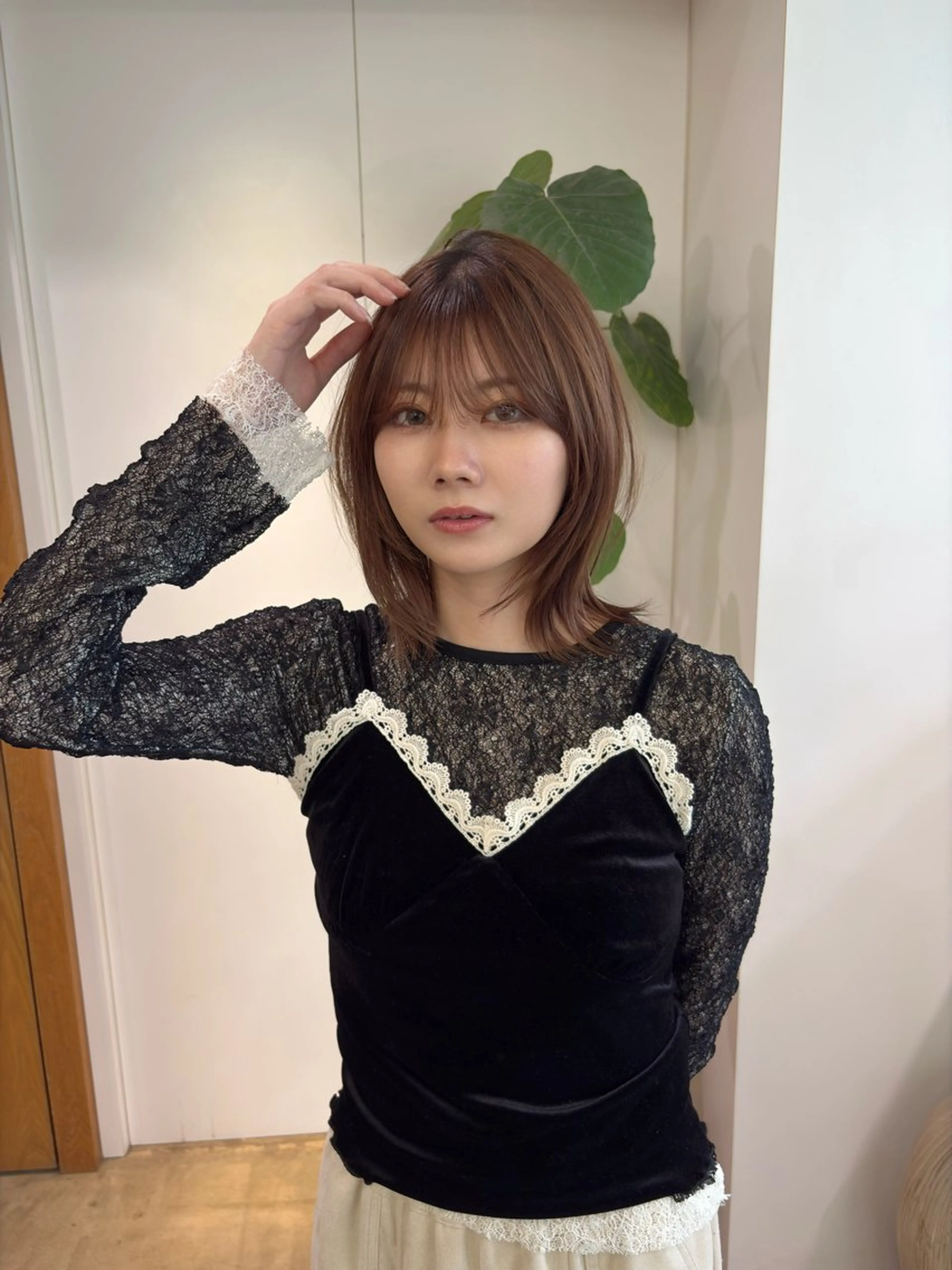 ミディアム sand clear横浜本店所属・似合わせレイヤー🌟 巻ける縮毛矯正みつきのヘアスタイル