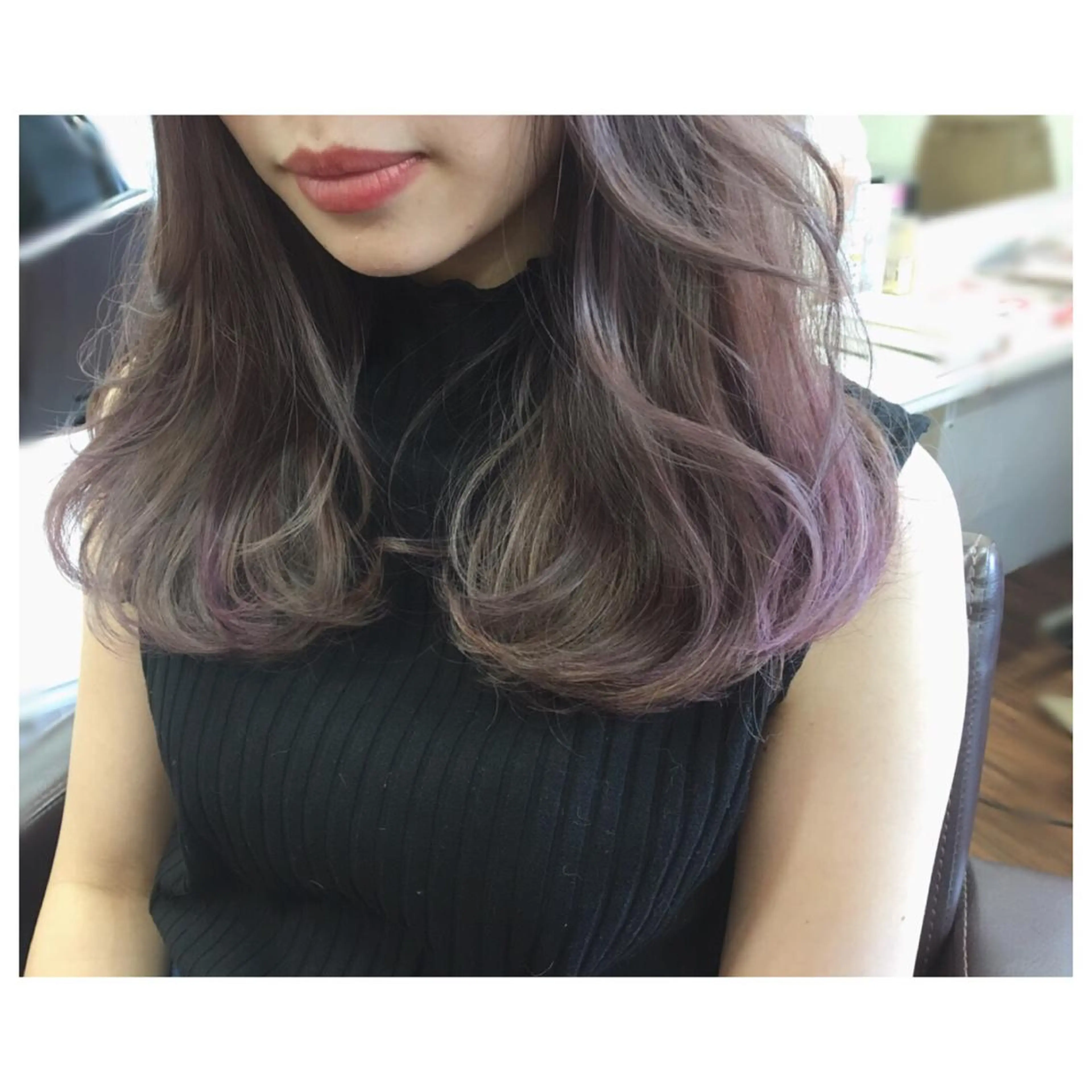 ミディアム セミロング パープルカラー ハイライト Beauty Salon  peige所属・peige 斉藤✨大人ヘアー✨のヘアスタイル