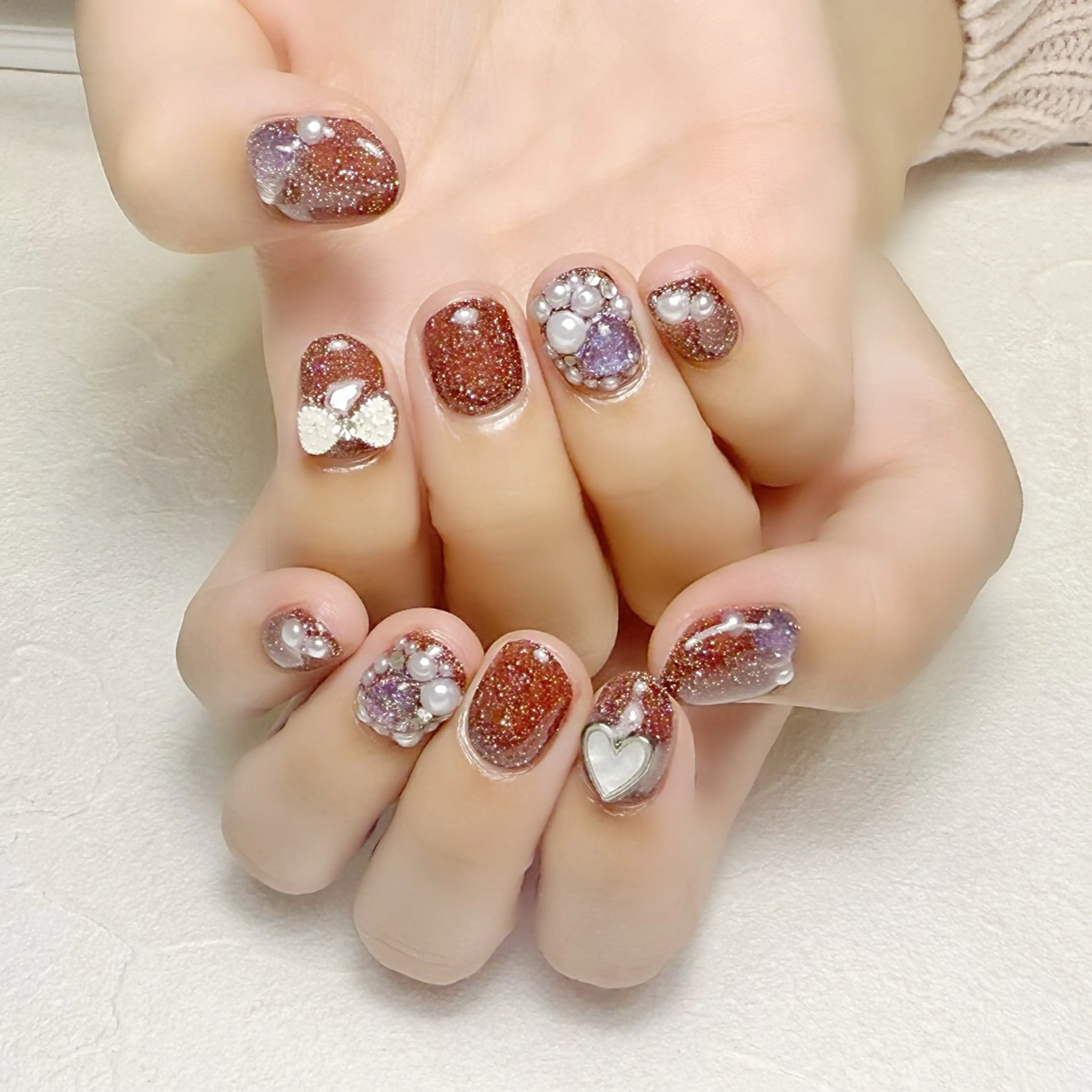 ネイル フラッシュネイル ジェルネイル ハート rouse nail RISATOのネイルデザイン