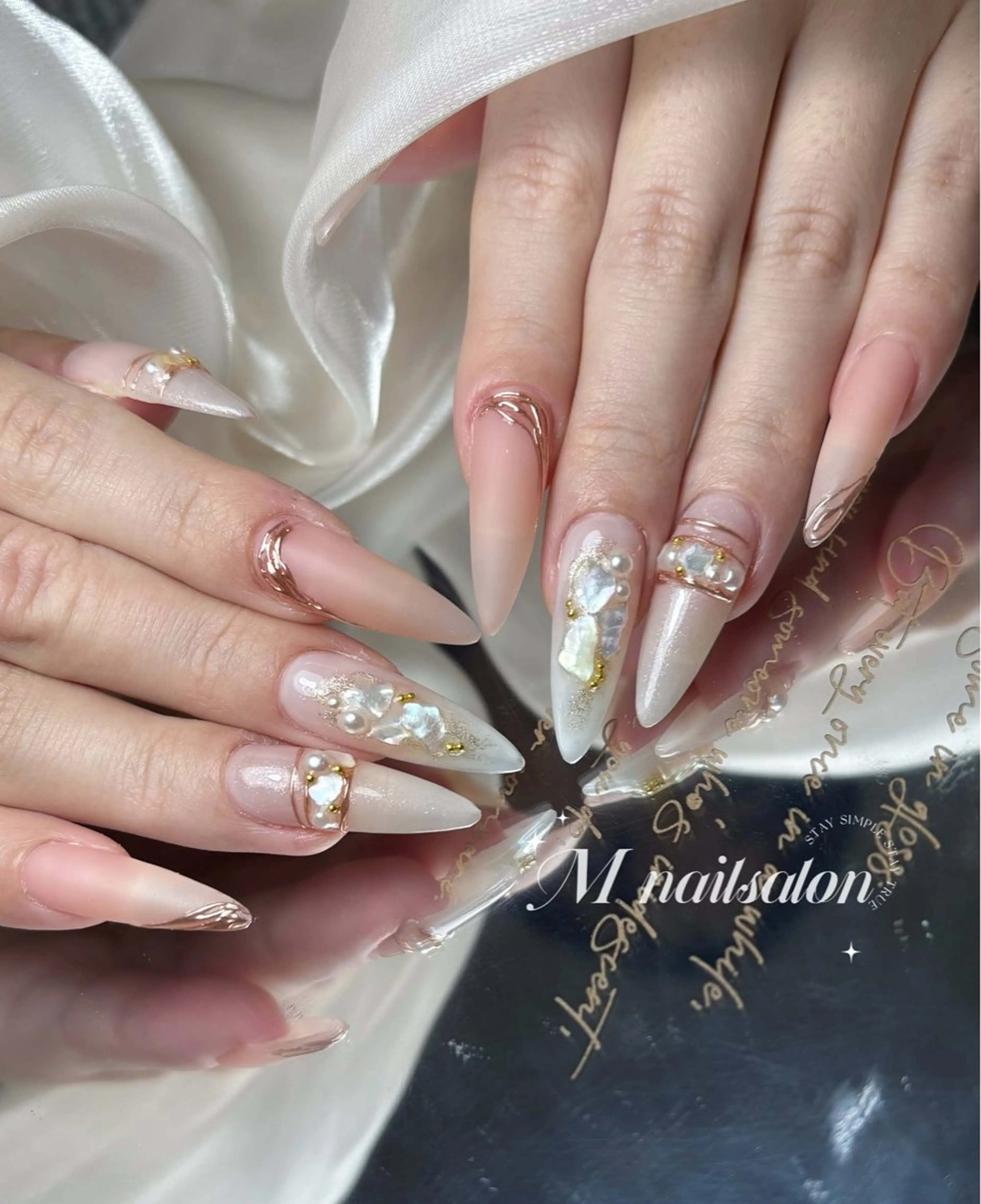 ネイル ハンドネイル M🌷nail 長さだし専門店のネイルデザイン