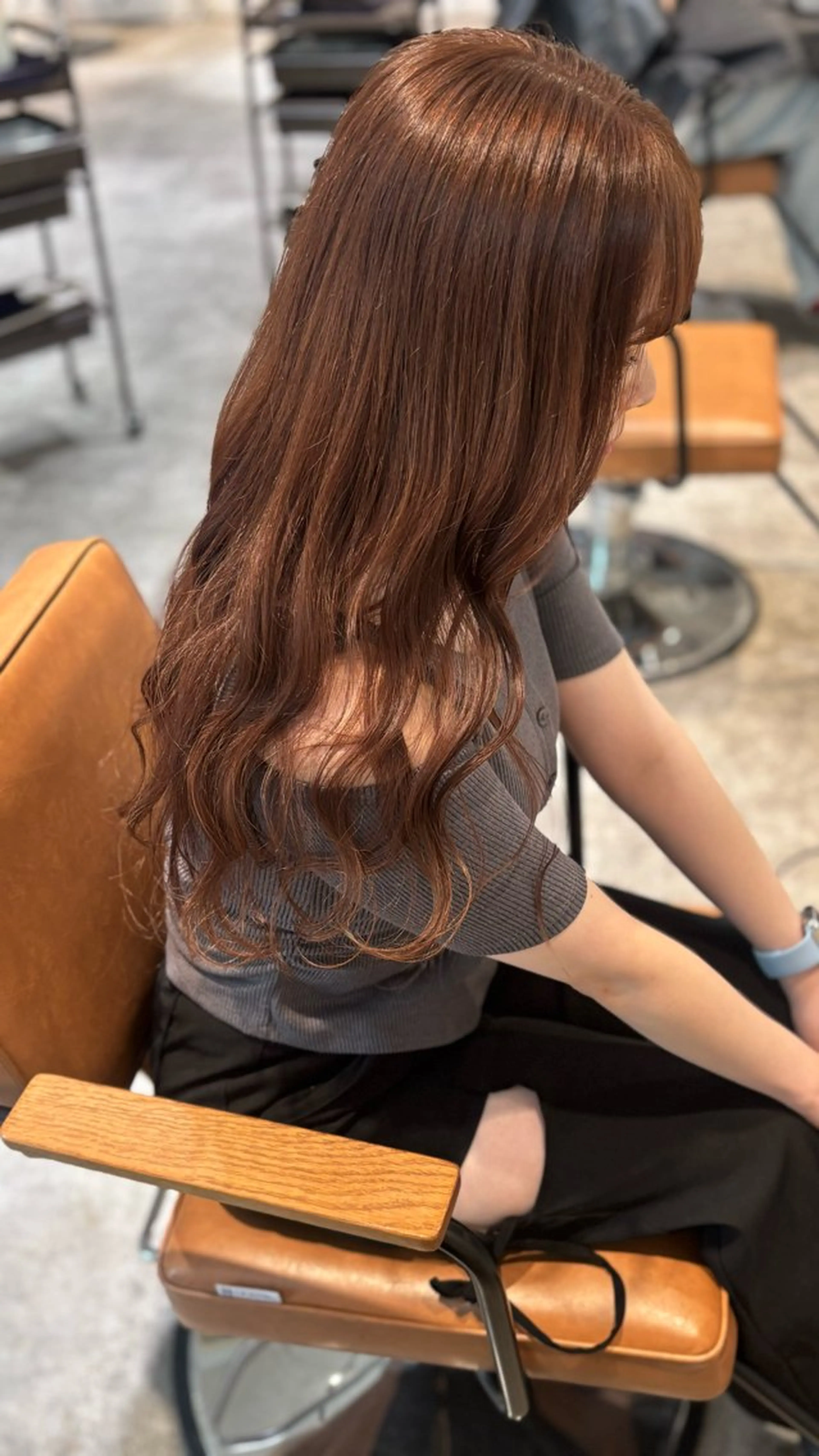 ロング カラー ブリーチ ブラウンカラー ダブルカラー ブリーチなしカラー non .のヘアスタイル