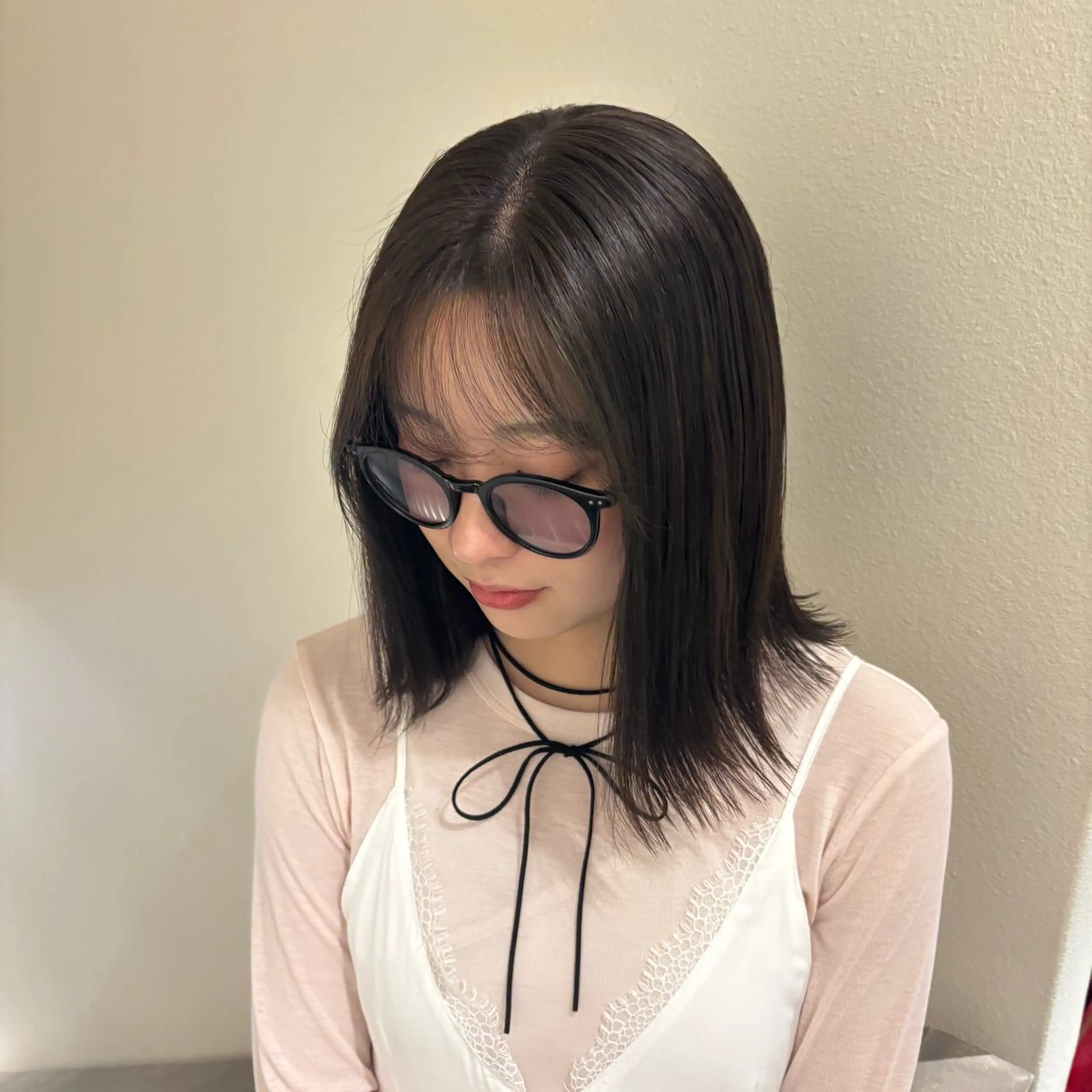 ミディアム カラー ベージュカラー ダブルカラー オリーブベージュ ヘアカラー 上條響子/伏見/ 透明感カラーのヘアスタイル