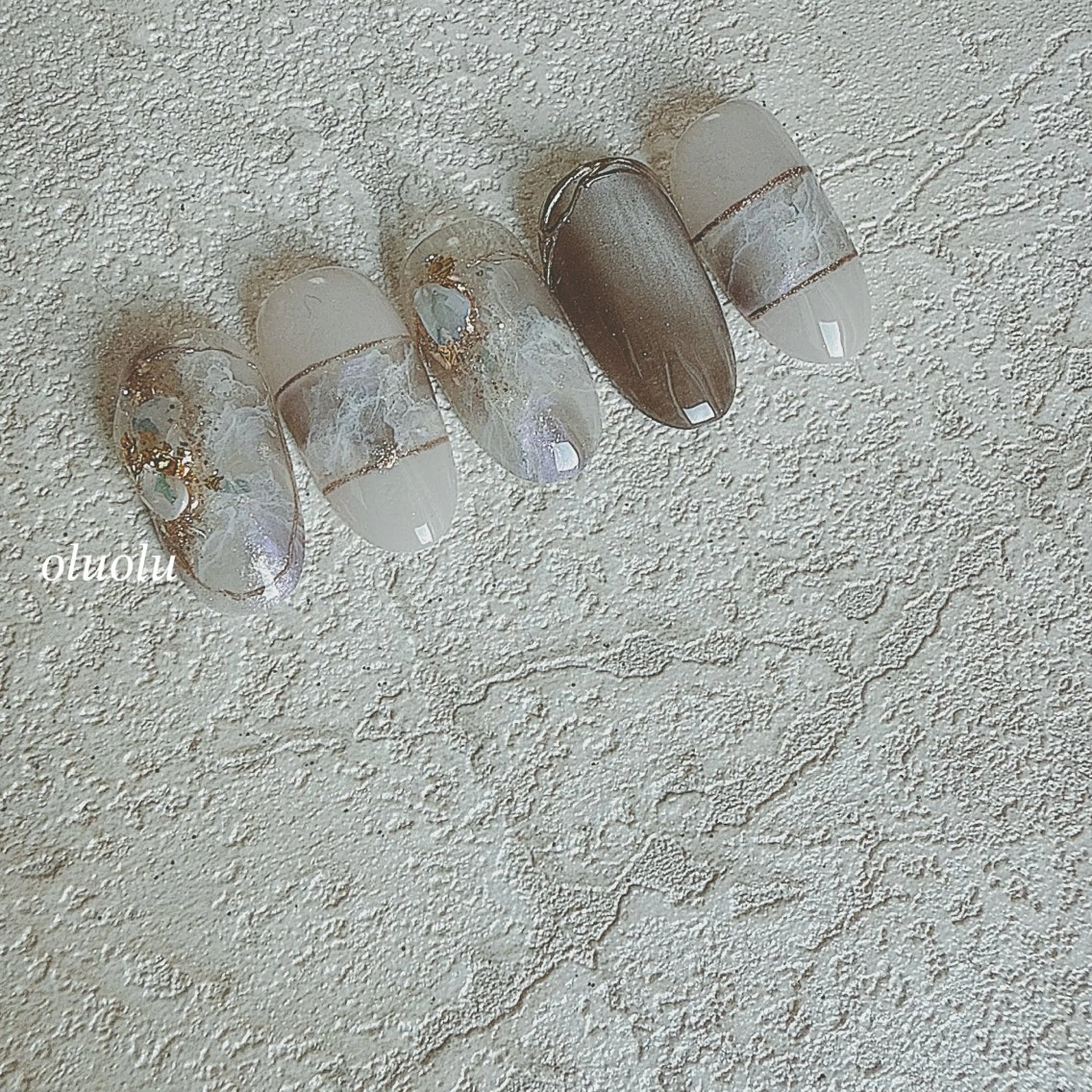 ネイル マグネットネイル ニュアンスネイル ハンドネイル 大村 紬華のネイルデザイン