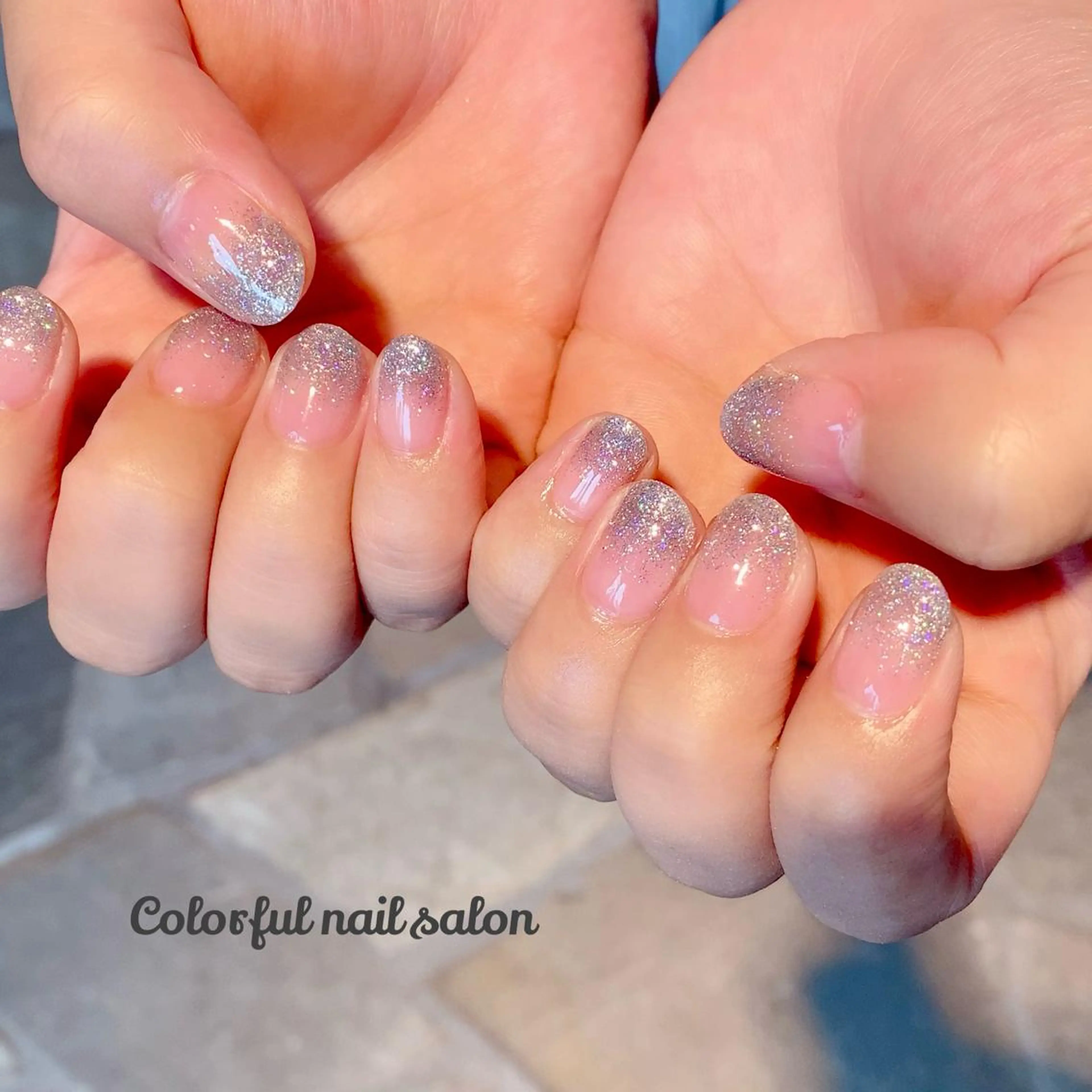 ネイル フラッシュネイル グラデーション ラメ(グリッター) ラメグラデーション le’a所属・Le'a nail&eyesのマツエク・マツパデザイン