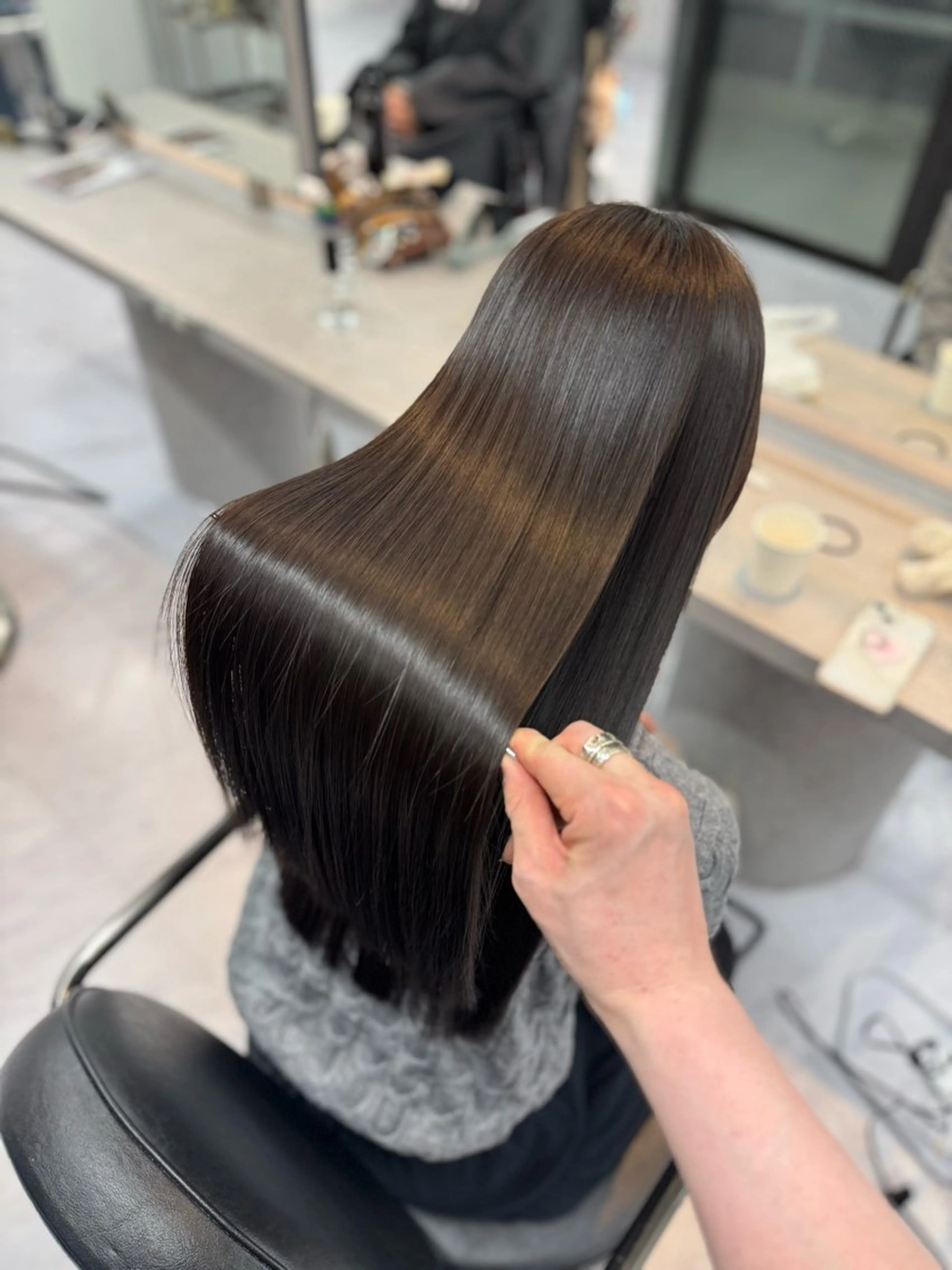 ロング カット 縮毛矯正 トリートメント 野口聖矢/縮毛矯正 髪質改善/ViVIEのヘアスタイル