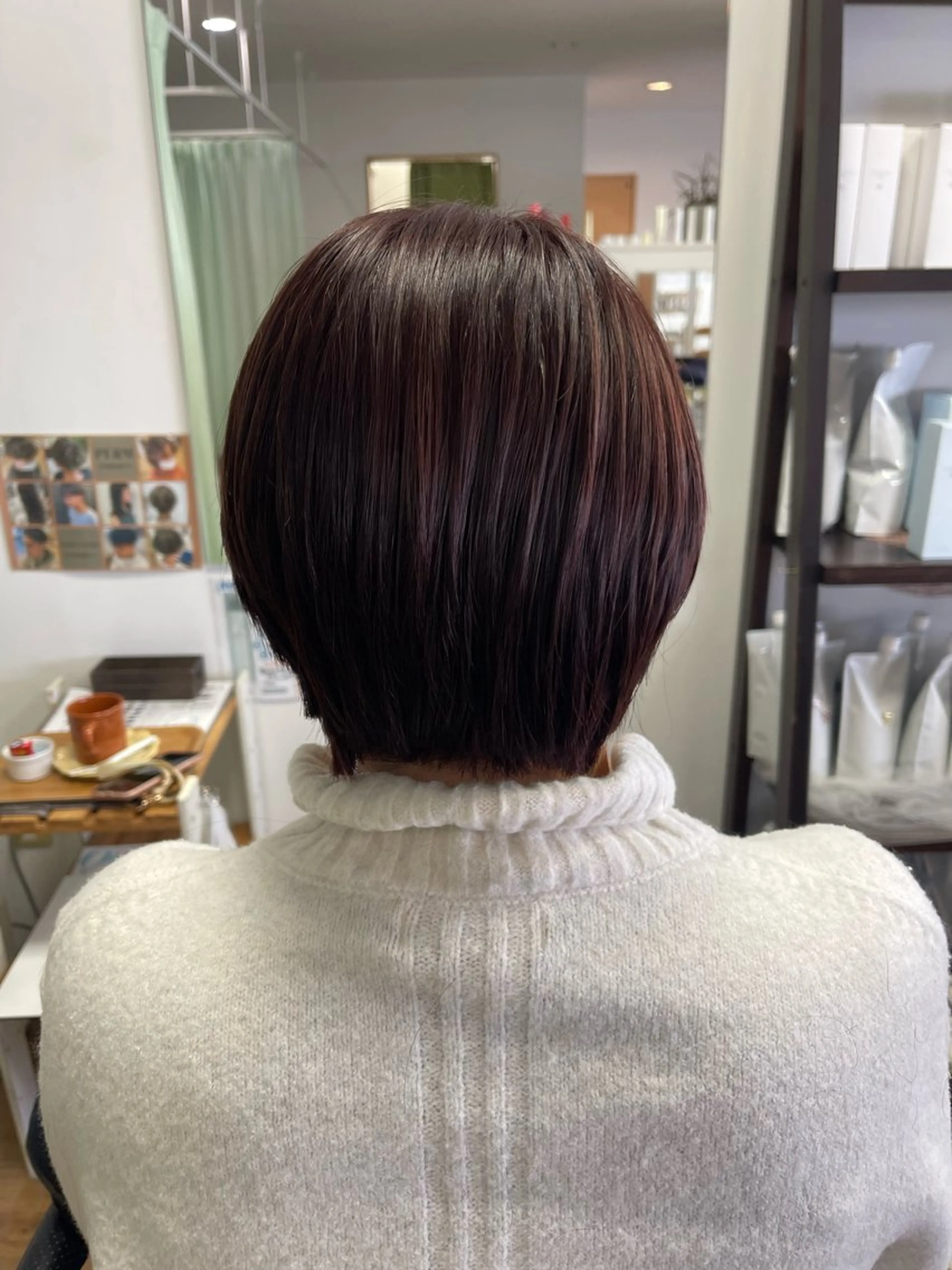 ショート カラー ベージュカラー ピンクカラー ピンクベージュ ショートヘア SALOWIN 岡山店所属・ボブ/艶カラー/ manaka 🥣のヘアスタイル