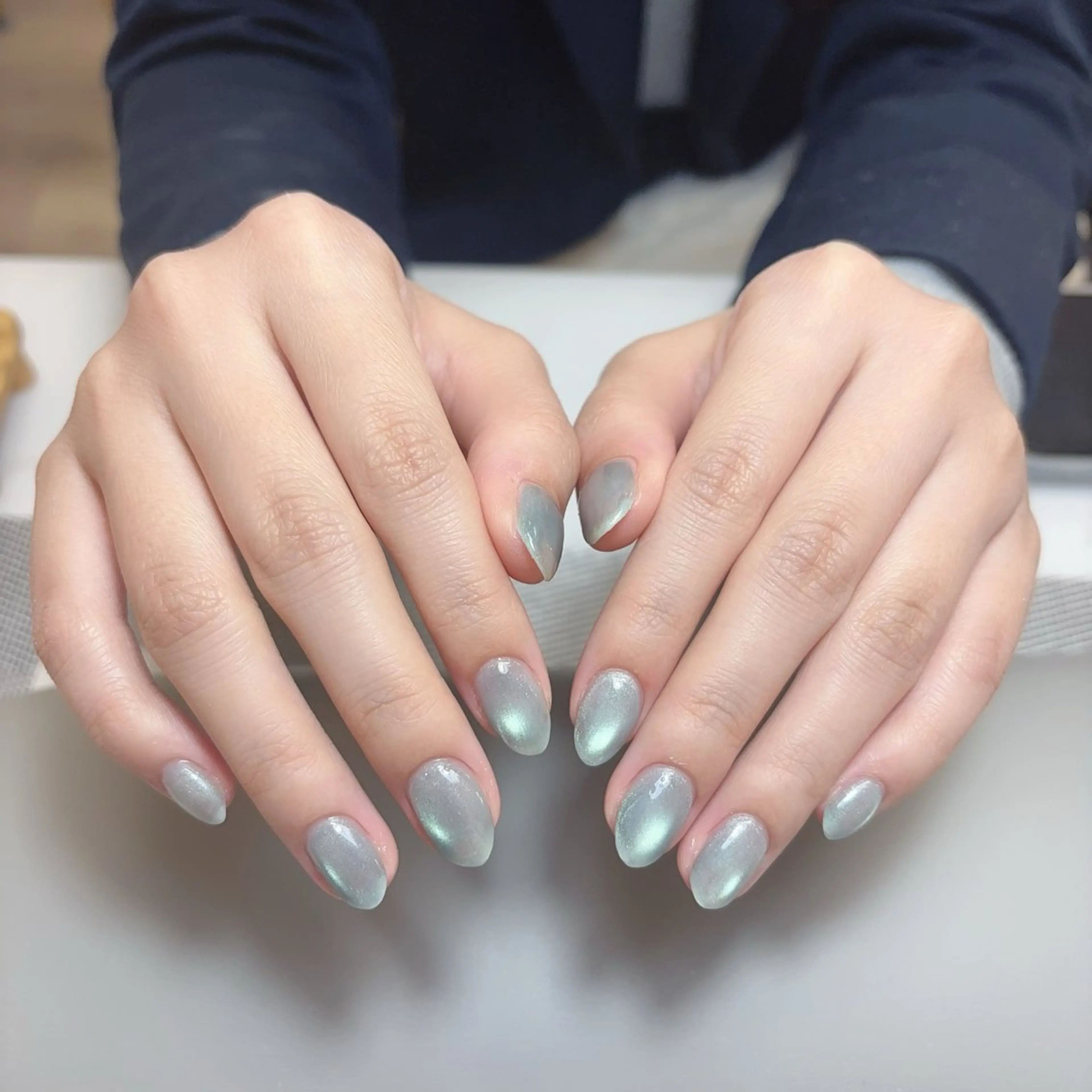 ネイル チークネイル 成人式 フレンチネイル グラデーション 氷ネイル・うるうるネイル ハンドネイル DUO MI所属・キ キnailのネイルデザイン
