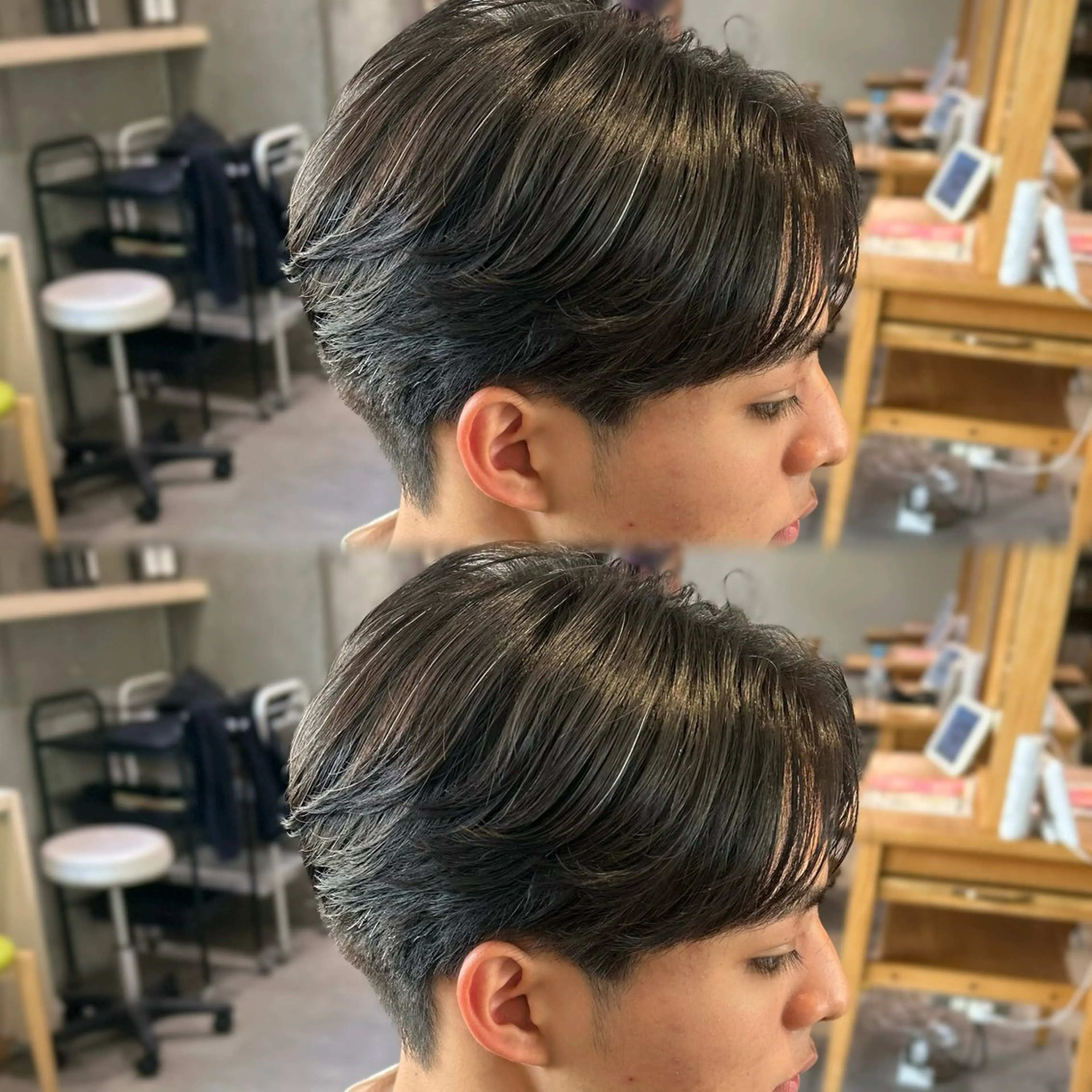 メンズカット➕フェザーパーマの写真