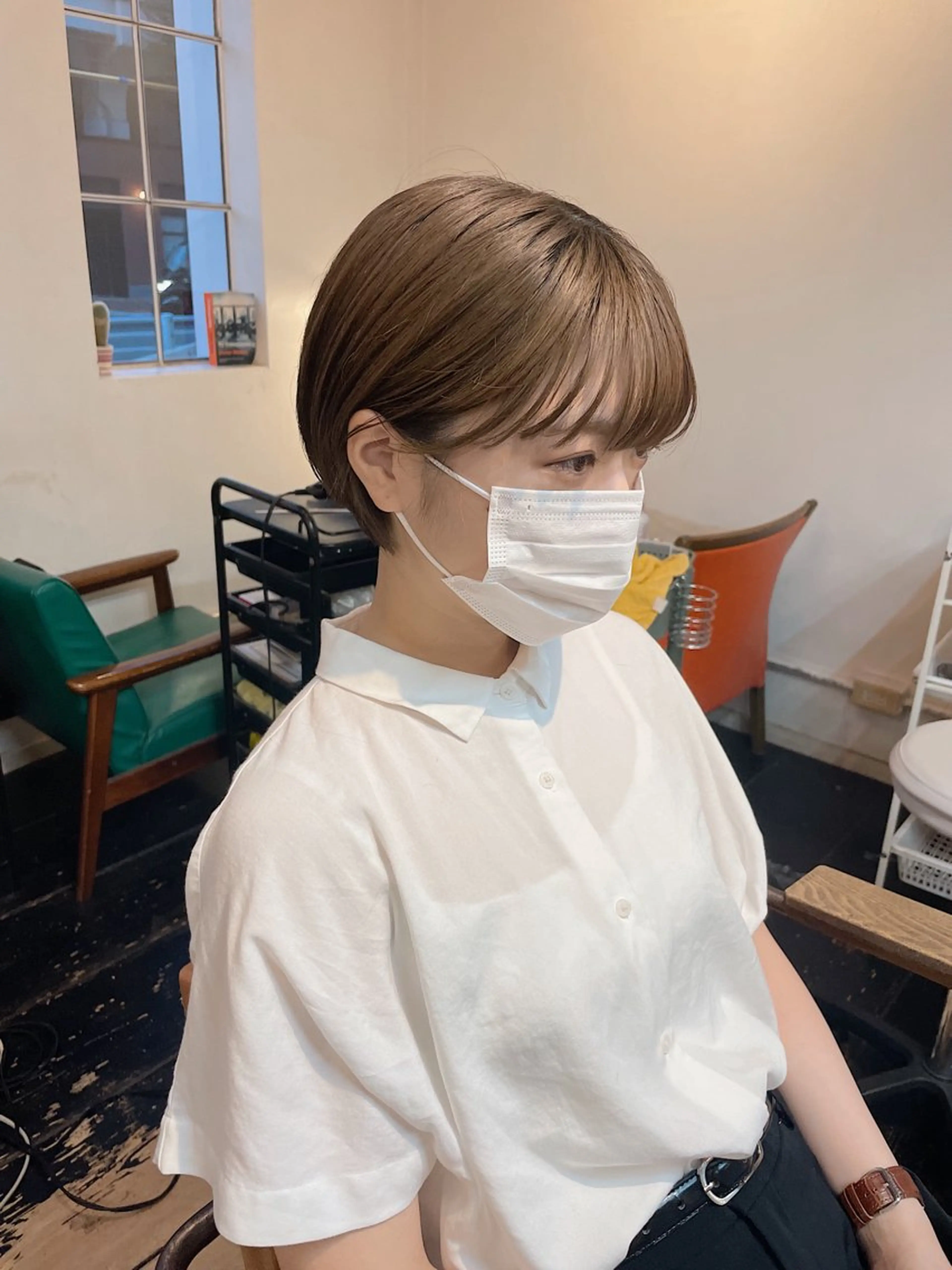 ショート カラー ショートヘア カット ヘアカラー トリートメント h a k u 大倉 卓人のヘアスタイル