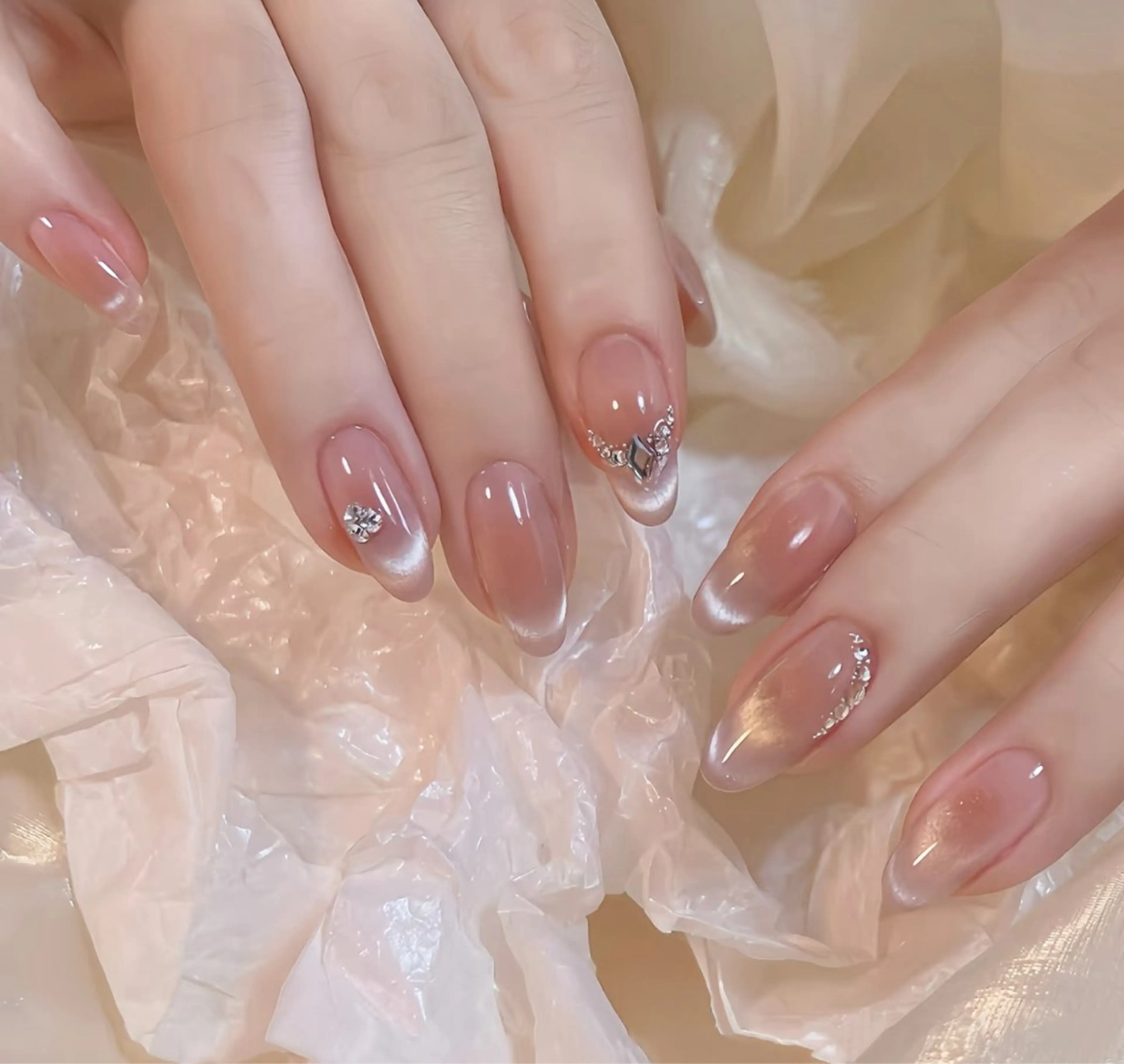 ネイル アートネイル チークネイル 成人式 長さ出し フットネイル YK Rinのネイルデザイン