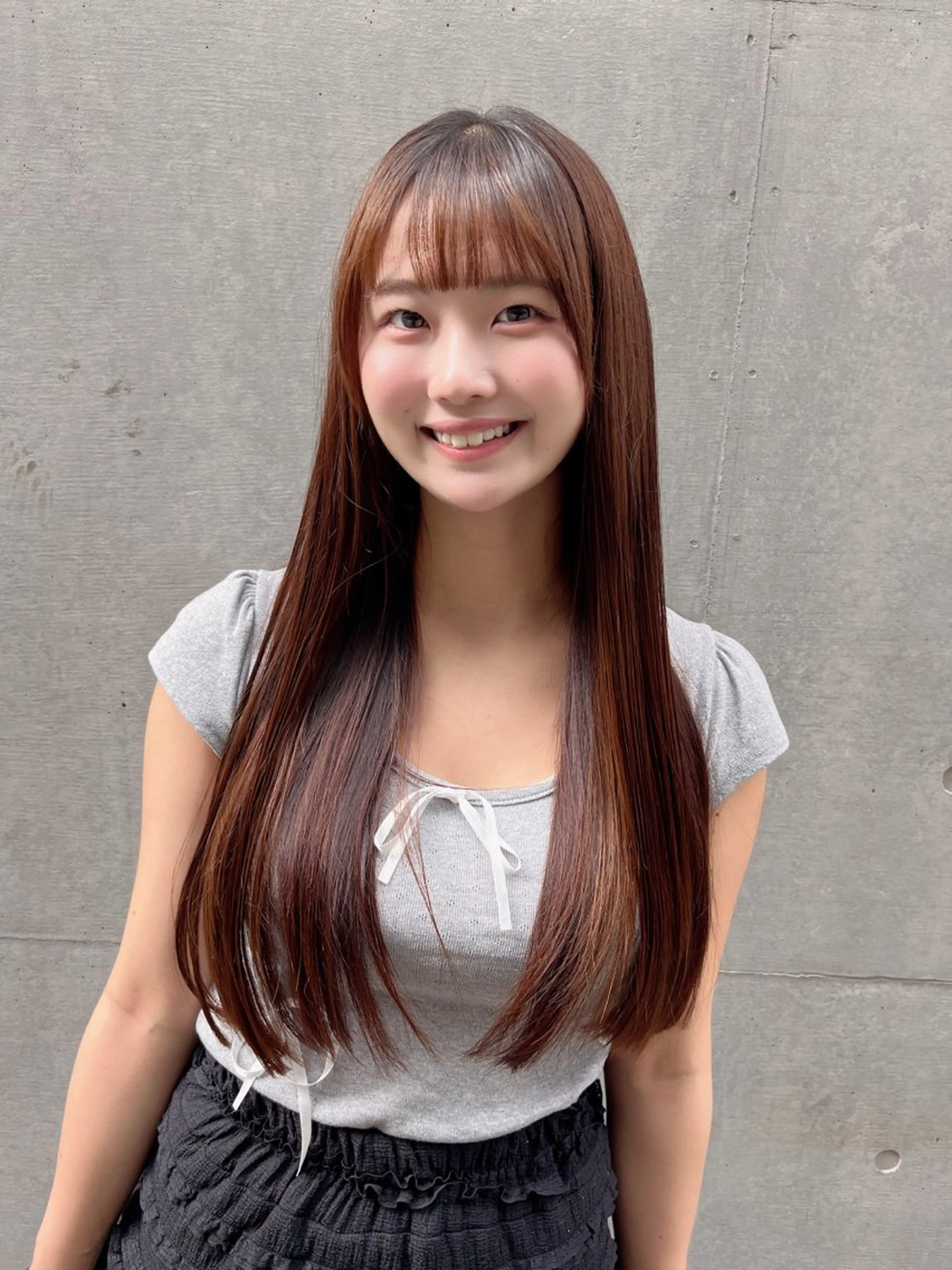 ロング 似合わせカット カット ヘアカラー トリートメント ヘッドスパ レスピア銀座中央通り店所属・酸性ストレート/ 透明感カラー/中村利のヘアスタイル