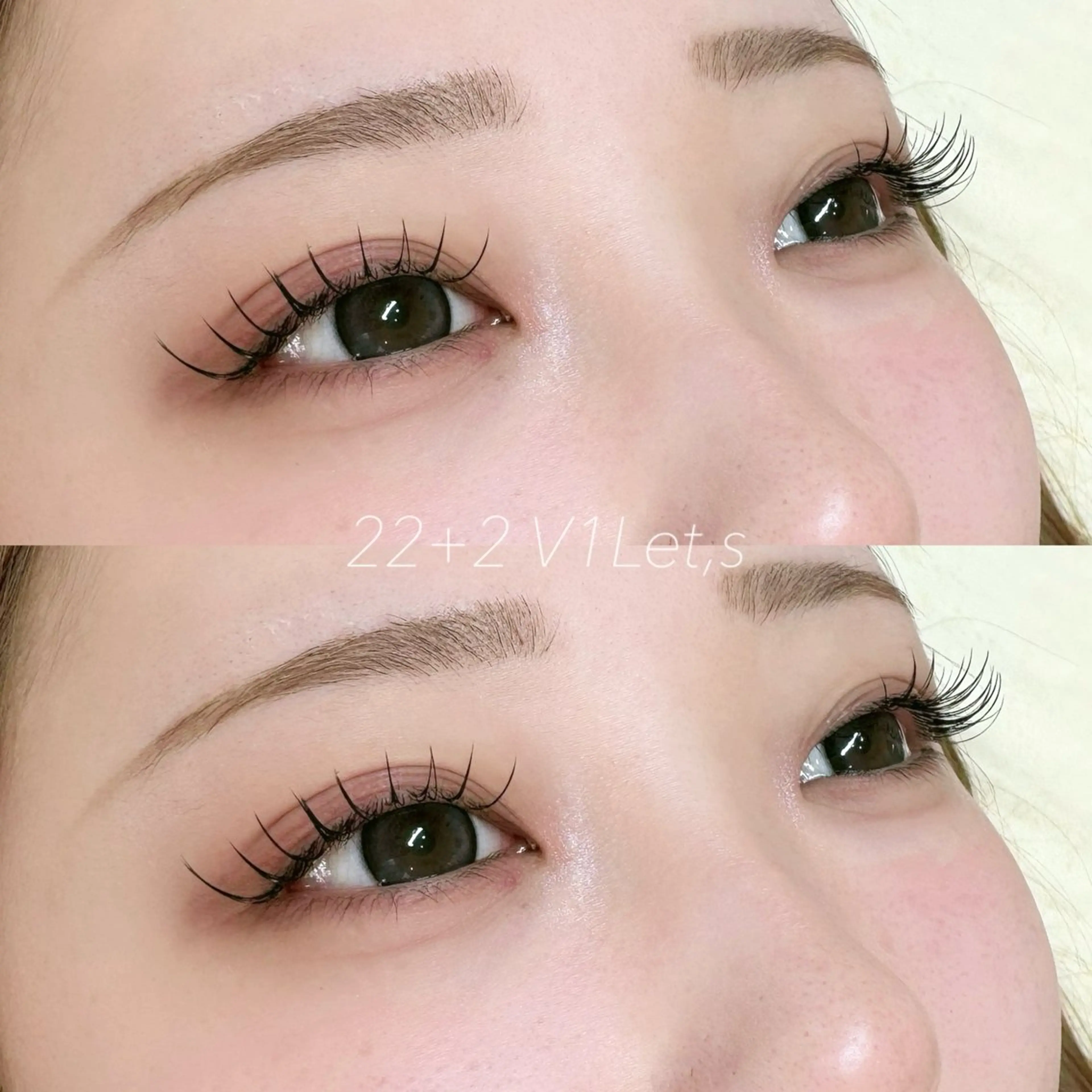 マツエク・マツパ フラットラッシュ [古町]22+2 V1Let,s Eyebrow&Eye所属・22+2 V1Let 🌙 Rikaのマツエク・マツパデザイン