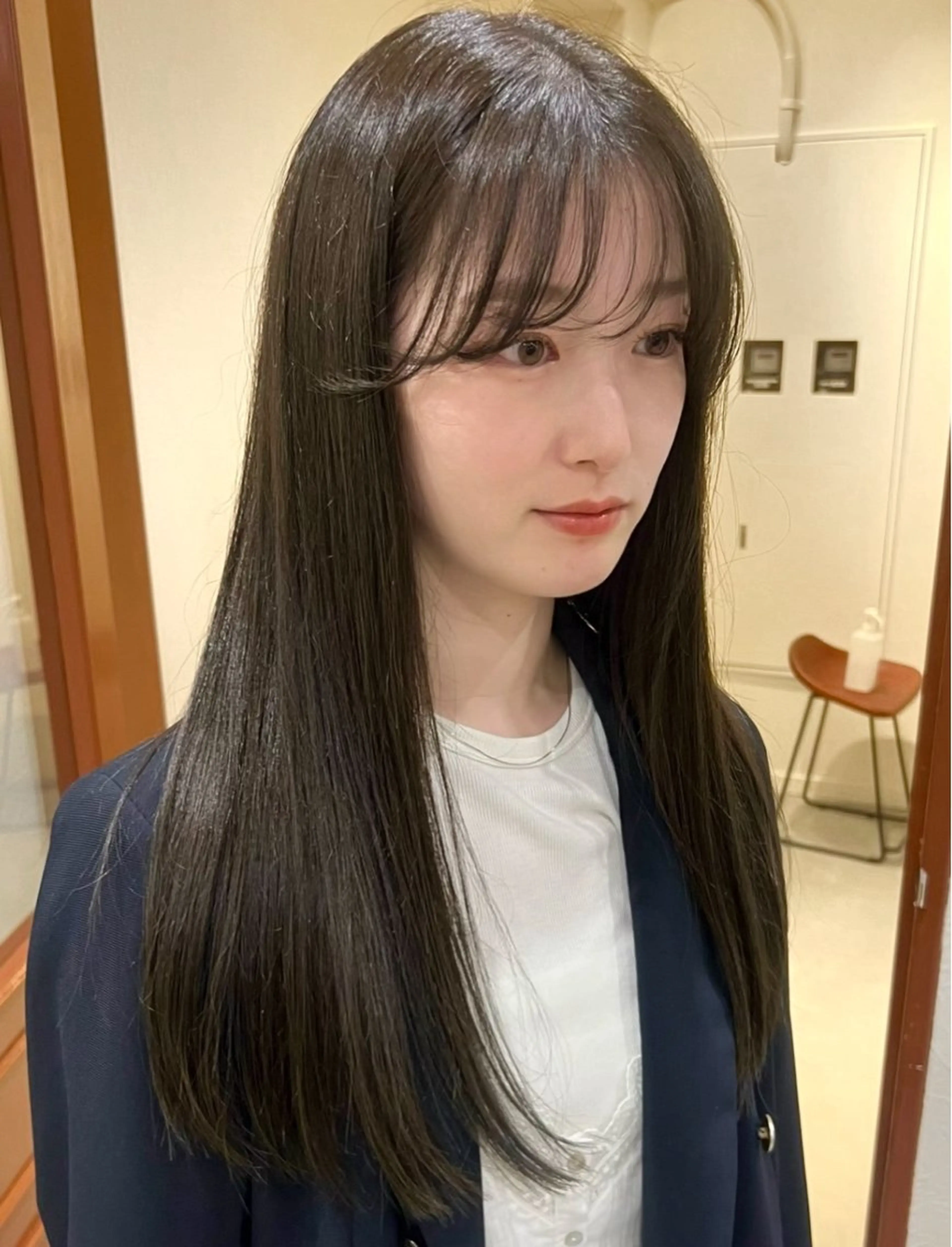 ロング カラー 透明感カラー グレージュ オリーブカラー オリーブグレージュ オリーブグレー ヘアカラー Kasumi /伏見 /髪質改善/ロングのヘアスタイル