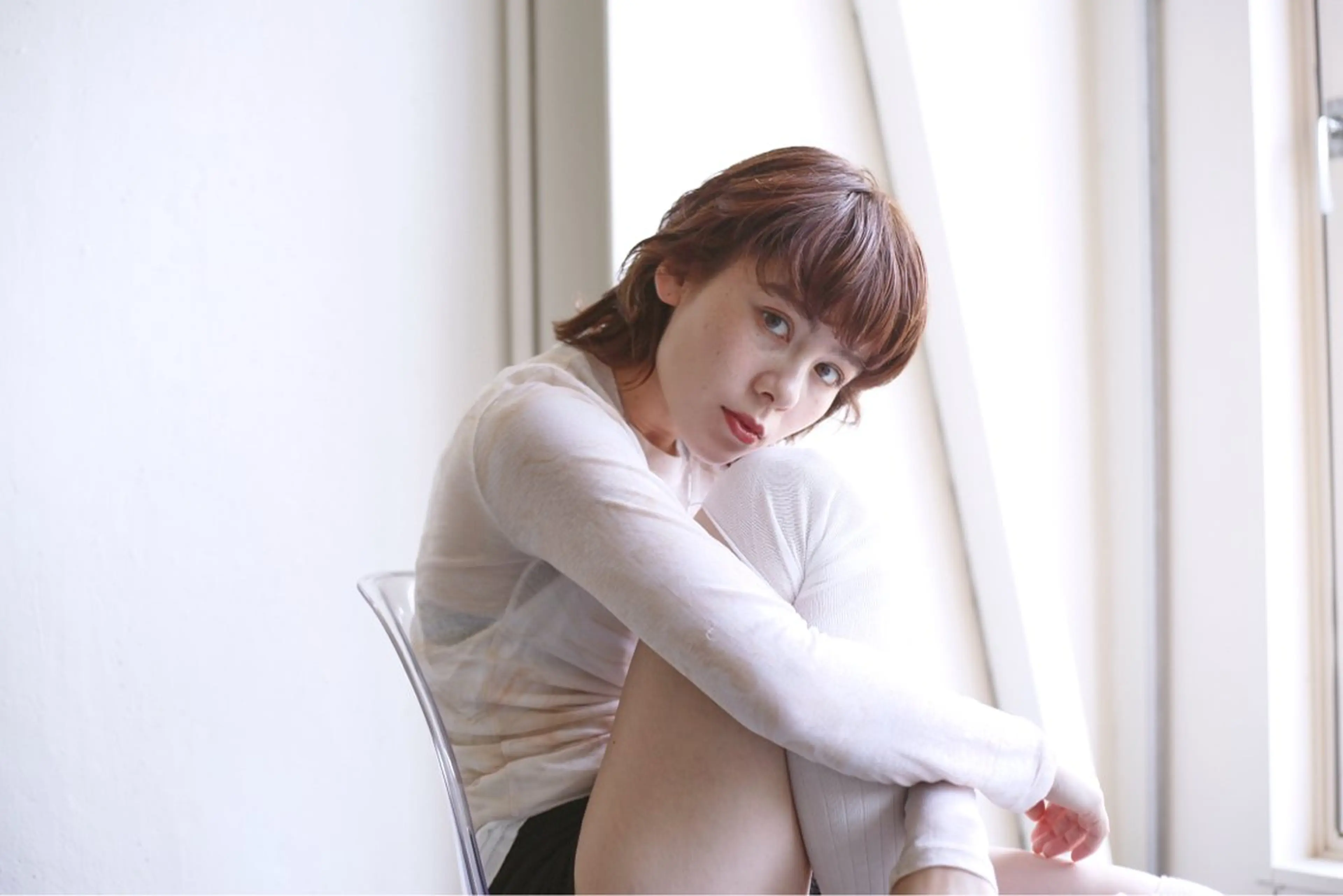 ミディアム カラー ヘアカラー トリートメント 角岡 真帆のヘアスタイル