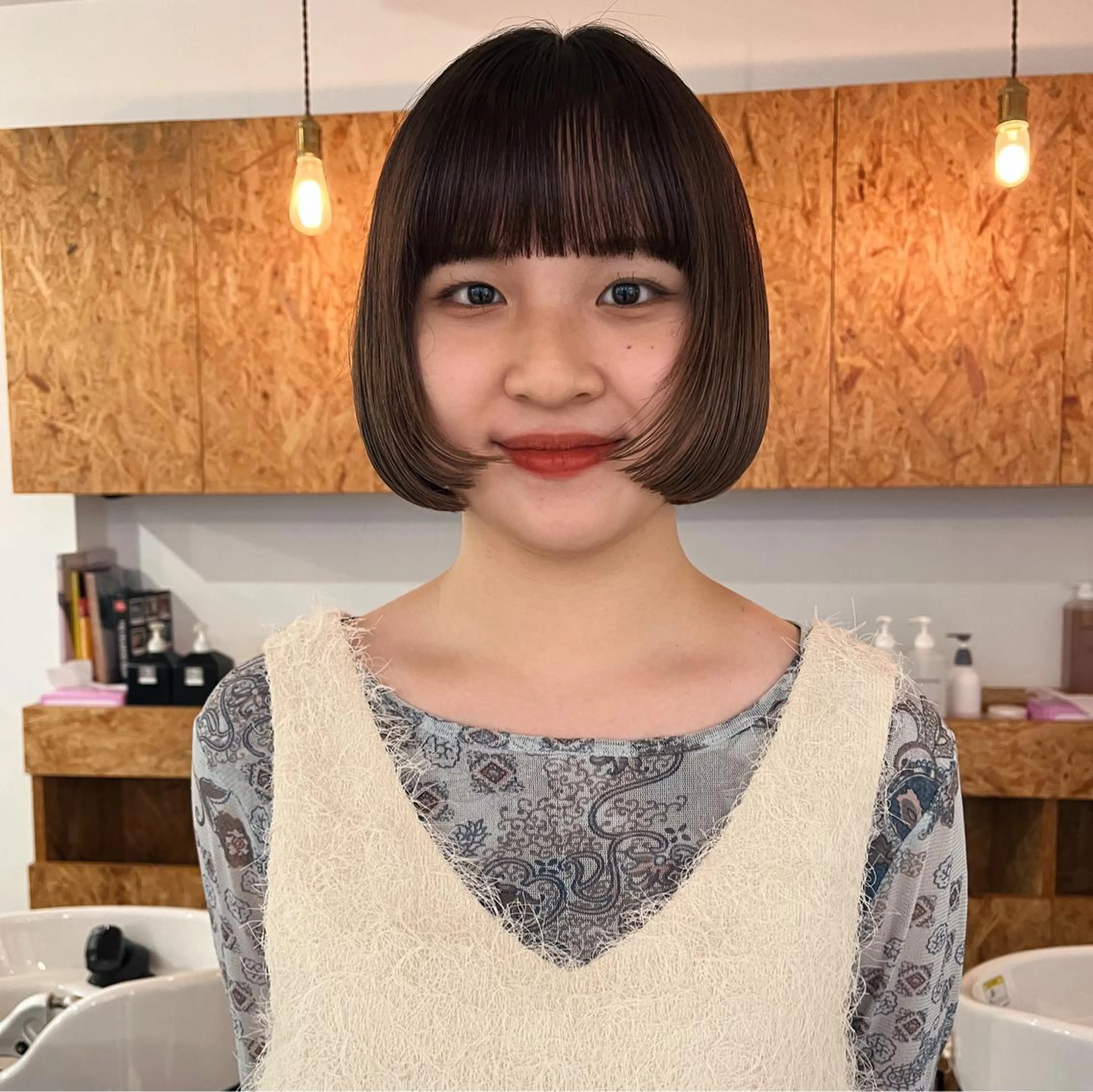 ショート カラー ボブ 暖色/パーマ 🌼クニトウメイのヘアスタイル