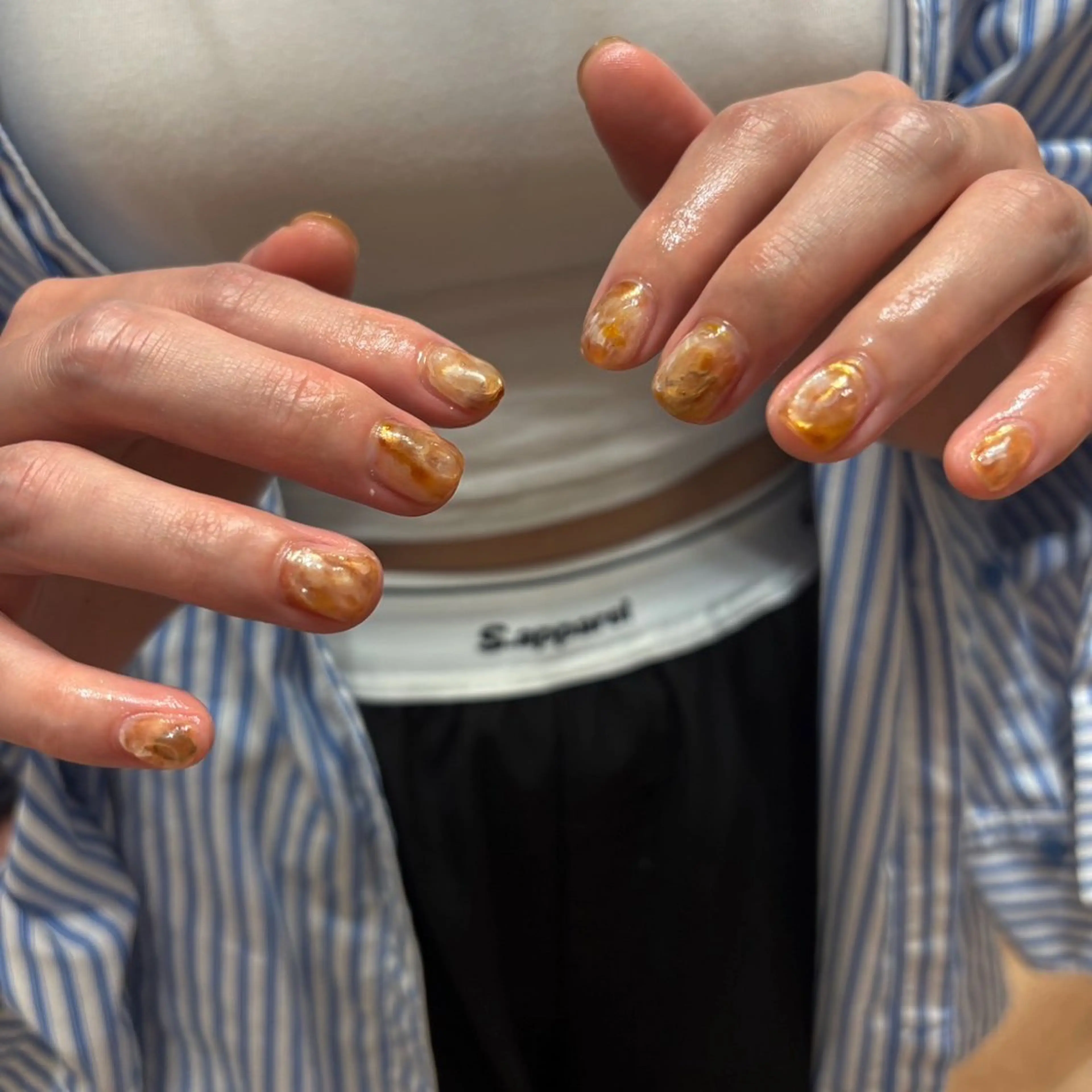 ネイル 氷ネイル・うるうるネイル ハンドネイル morunail nailのネイルデザイン