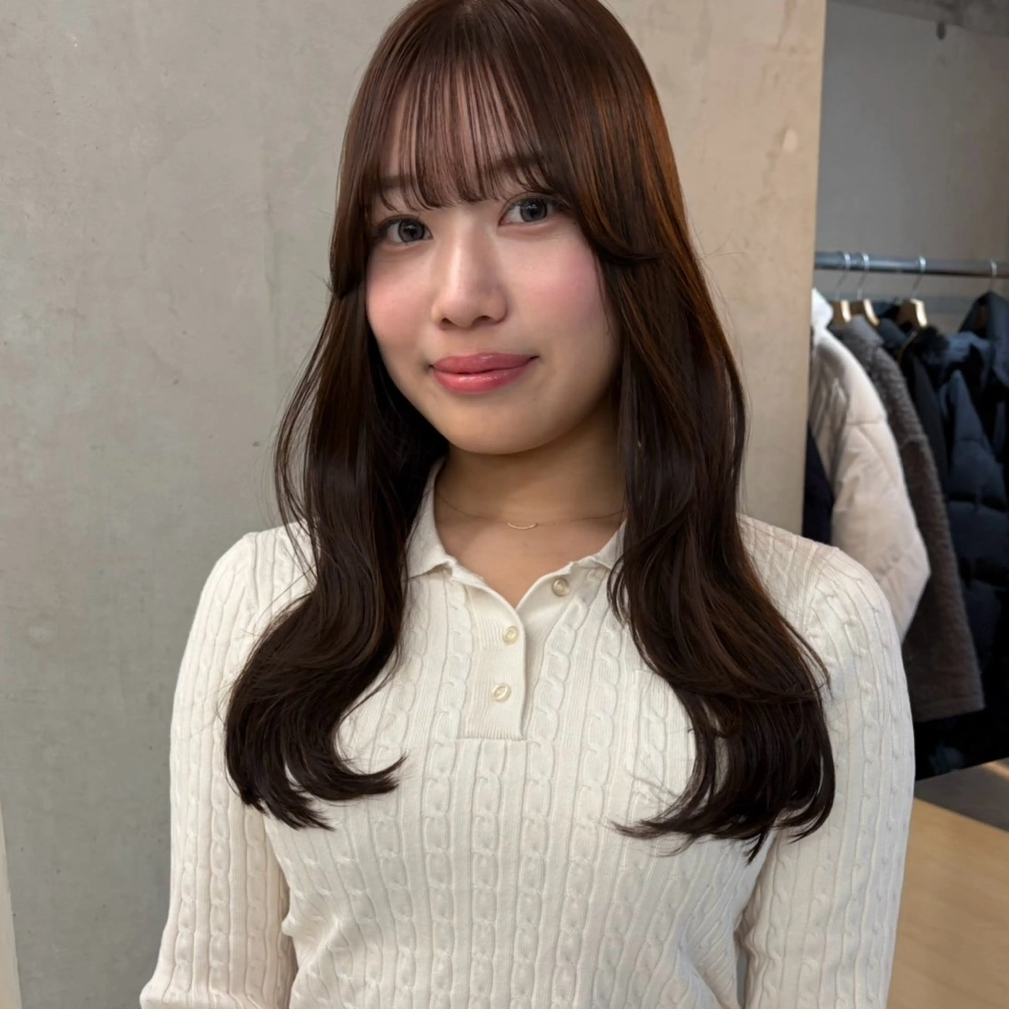 ロング カラー ベージュカラー カット ヘアカラー 韓国レイヤー/暖色 カラー/KOTONEのヘアスタイル