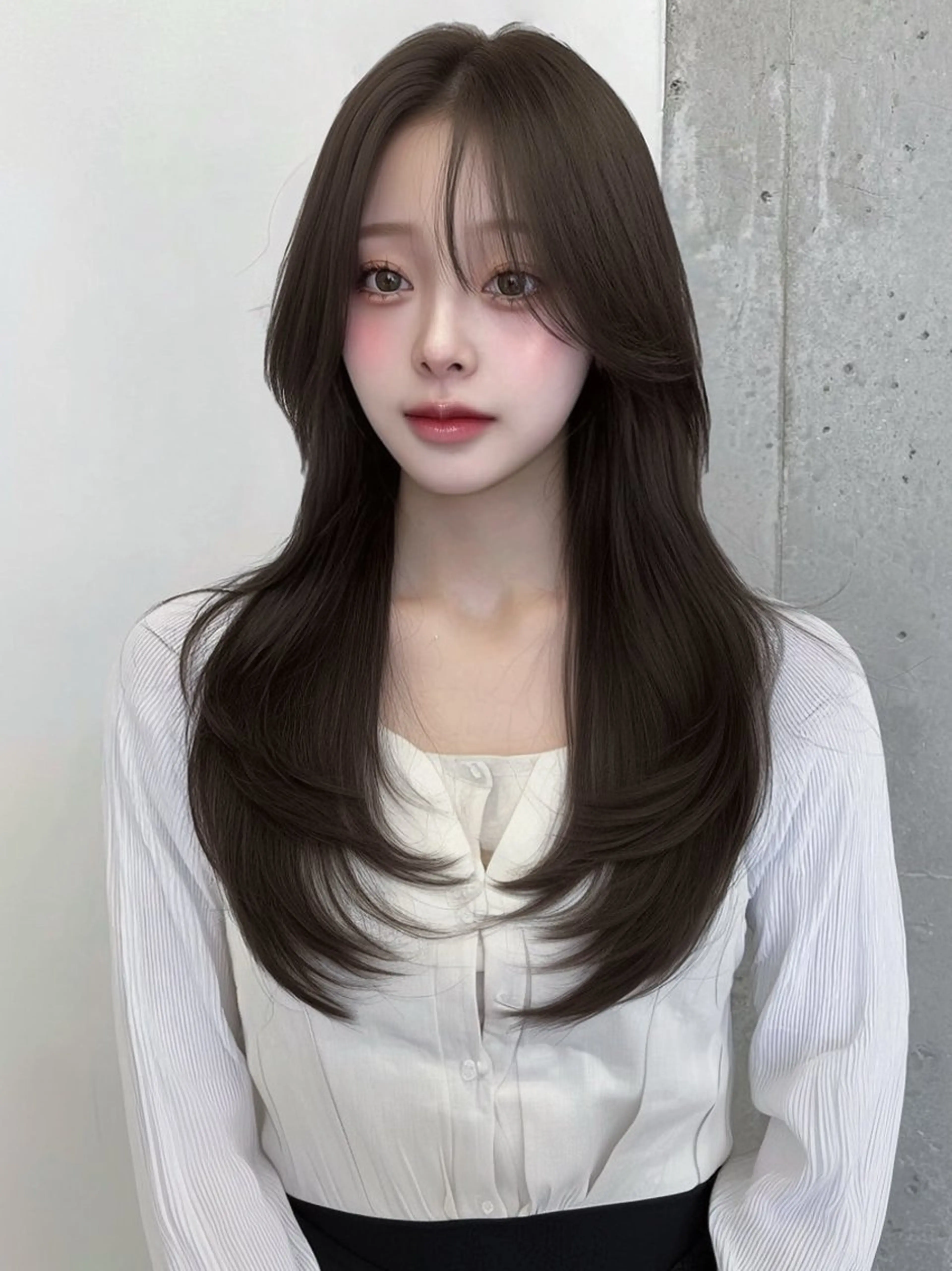 ロング カラー 似合わせカット ヘアカラー トリートメント 渋谷韓国ヘア🇰🇷 SAYAKA🩶ᩚのヘアスタイル