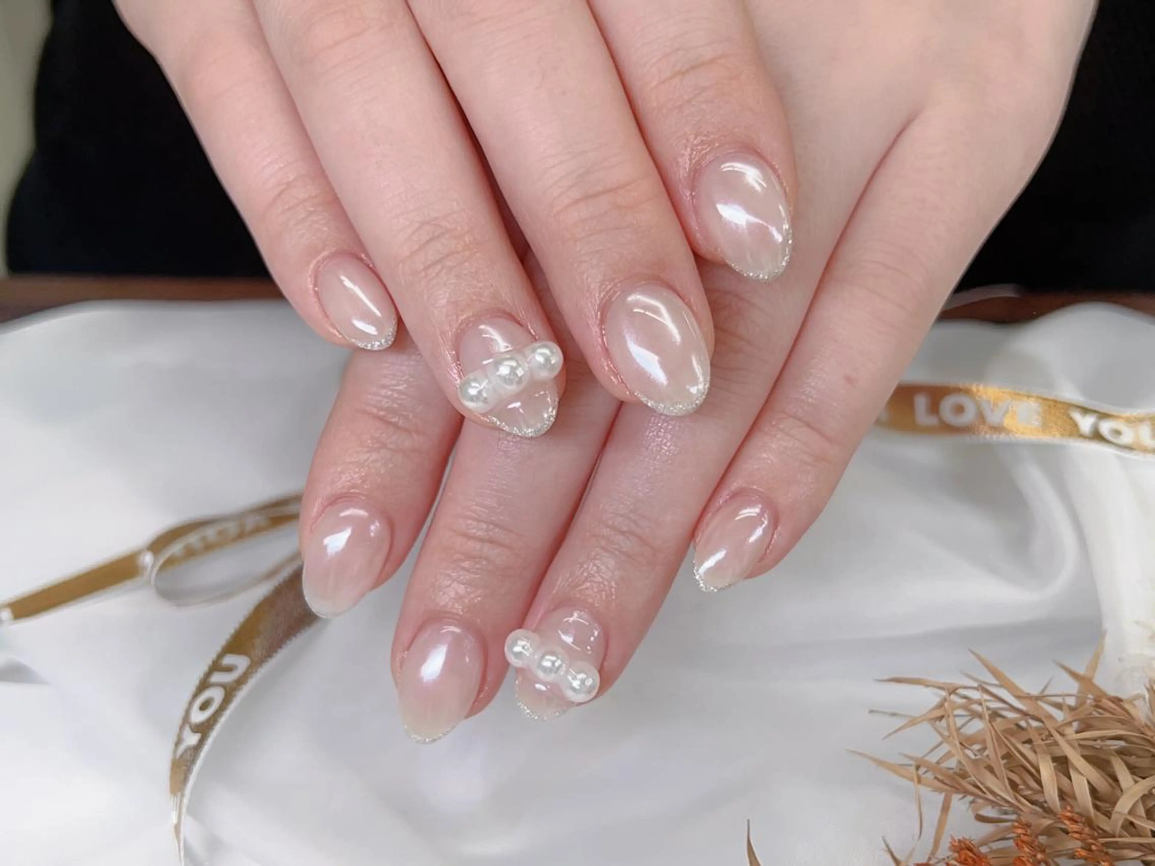 ネイル ミラーネイル ハク キのネイルデザイン