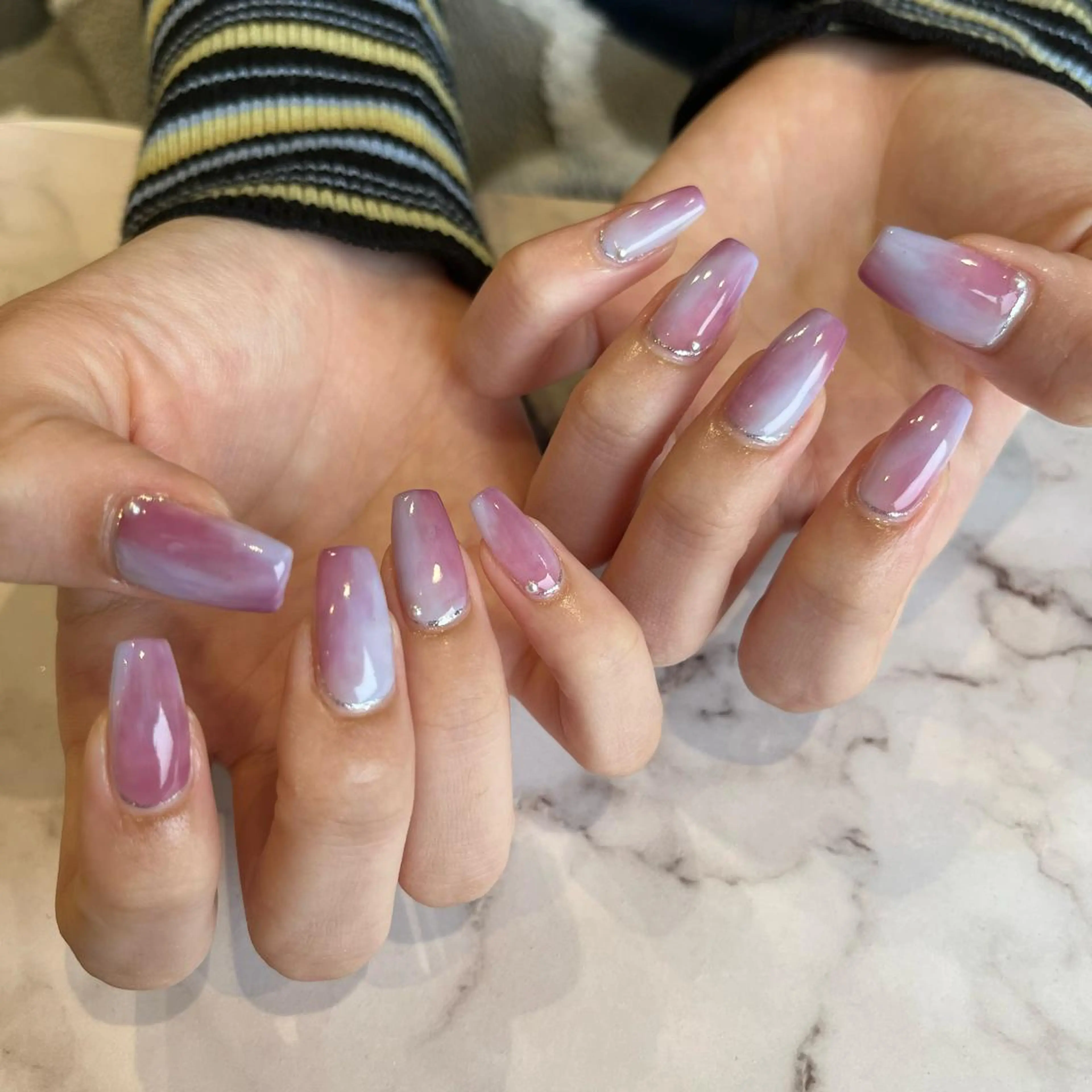 ネイル 水色 Allure戸祭店 yukinoのネイルデザイン